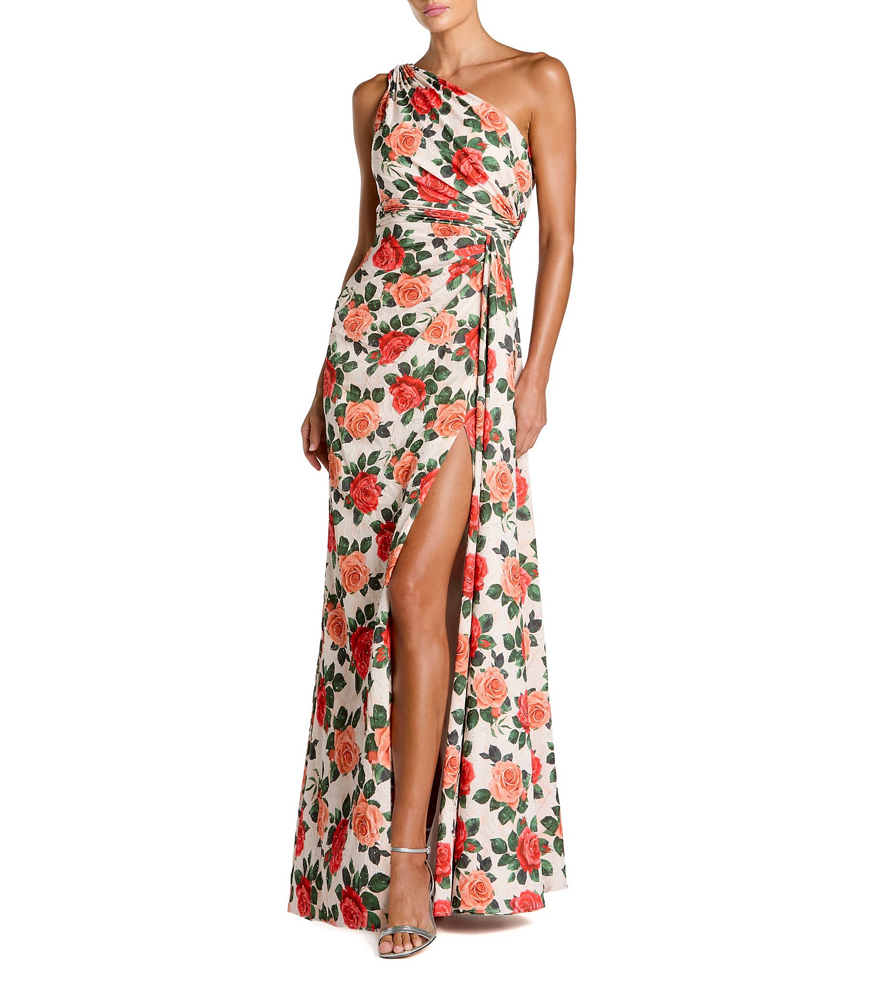 strapless open back dress Alexander by Daymor 1554 Long A Line Lace Pleated Formal Sequin Dress main image 0
