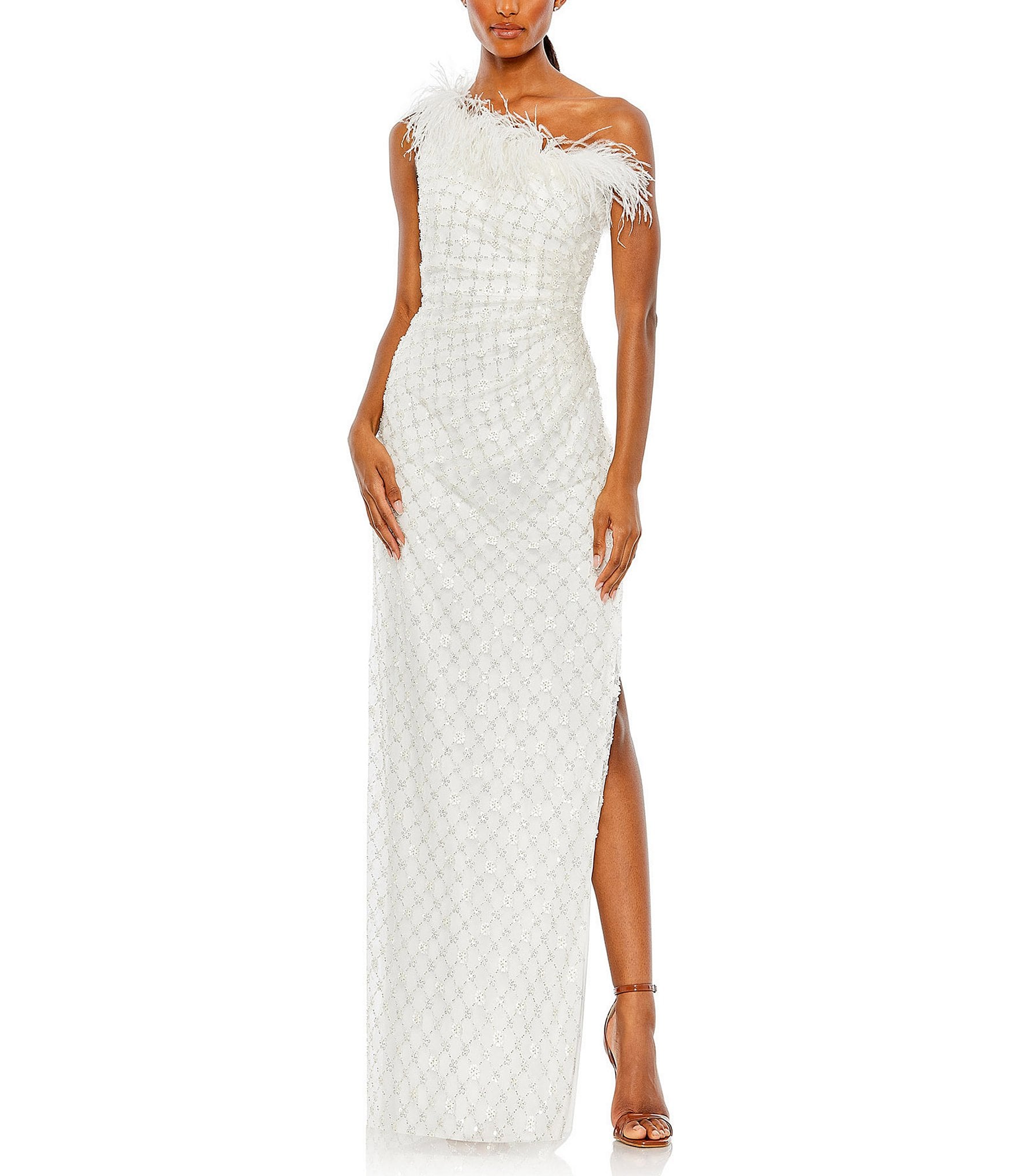 tadashi-shoji-lace-v-neck-short-caplet-sleeve-embroidered-midi-dress