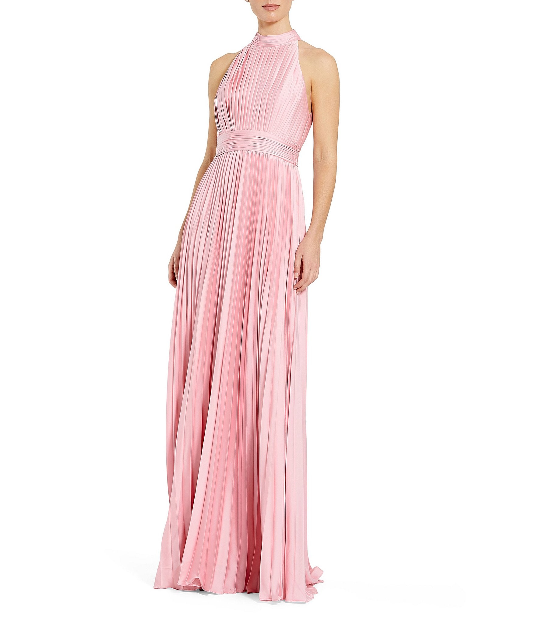 【Mac Duggal】Pleated High Neck Raglan Gown 関税送料込 Purple Pleated High Neck Raglan Long Sleeve Side Slit Gown