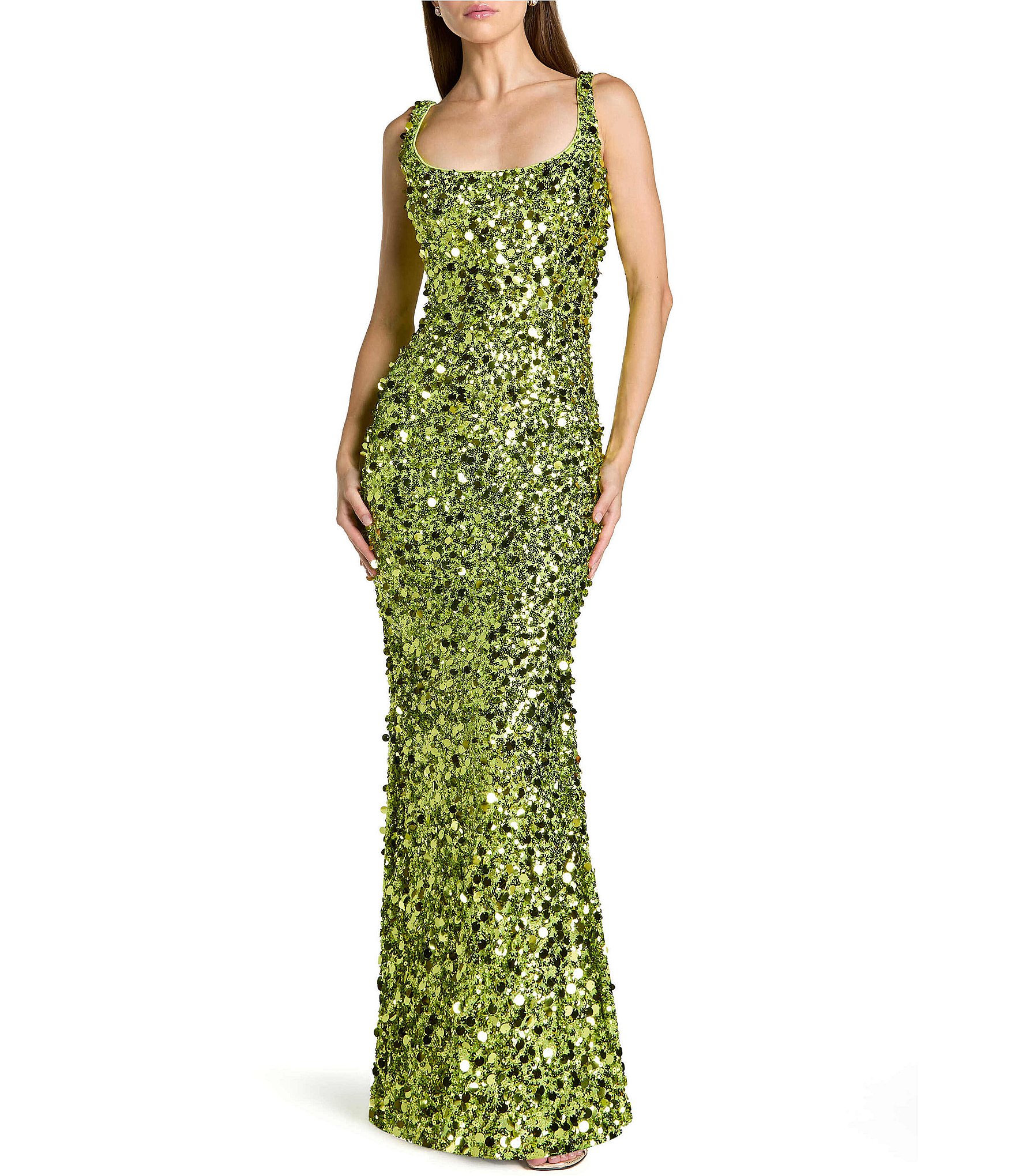 green emerald velvet dress Meredith One-Shoulder Sequin Formal Dress main image 0
