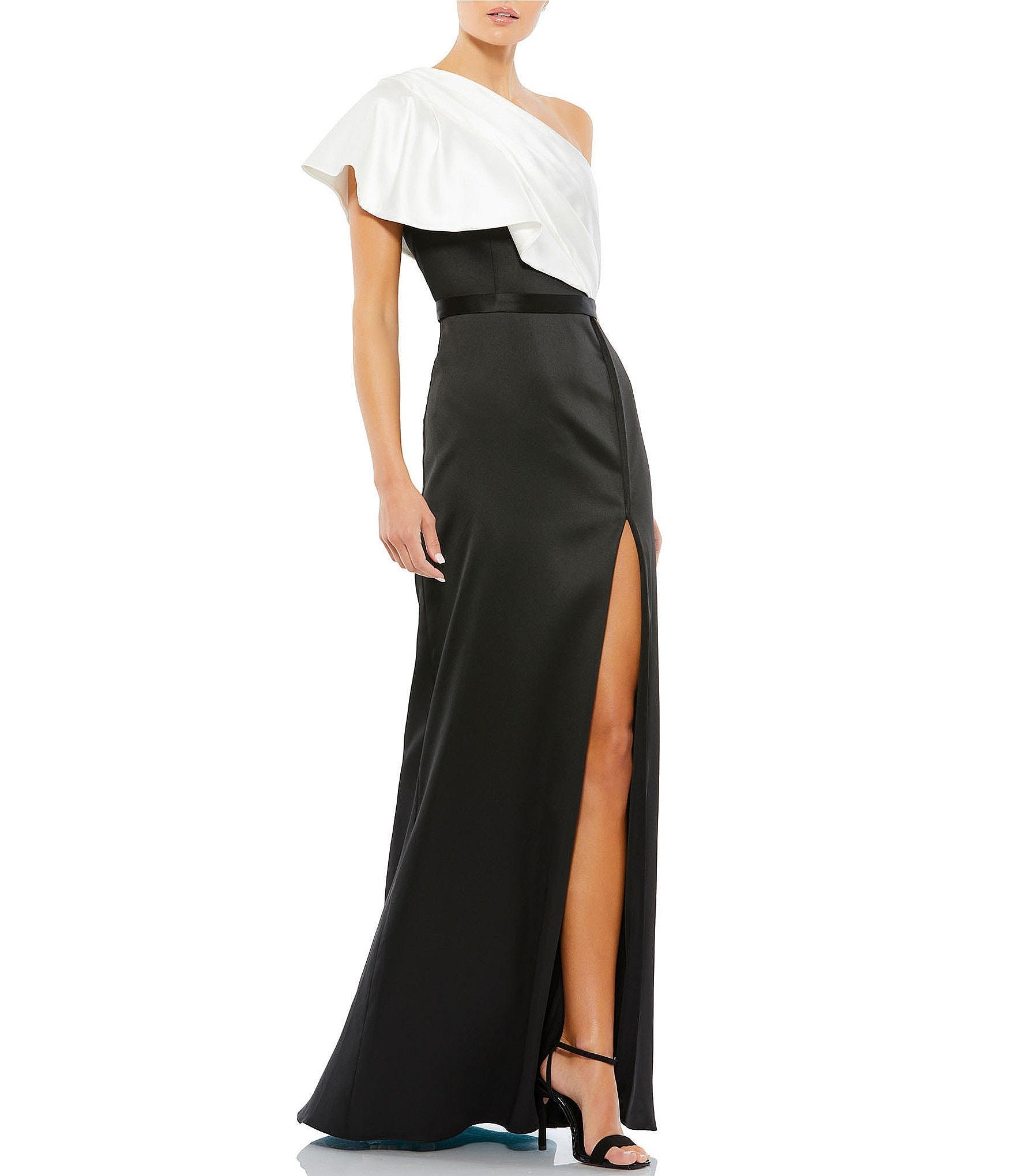 Black And White Lace Semi Formal Dress Tea Length Sleeveless #BLS97028 -  GemGrace.com