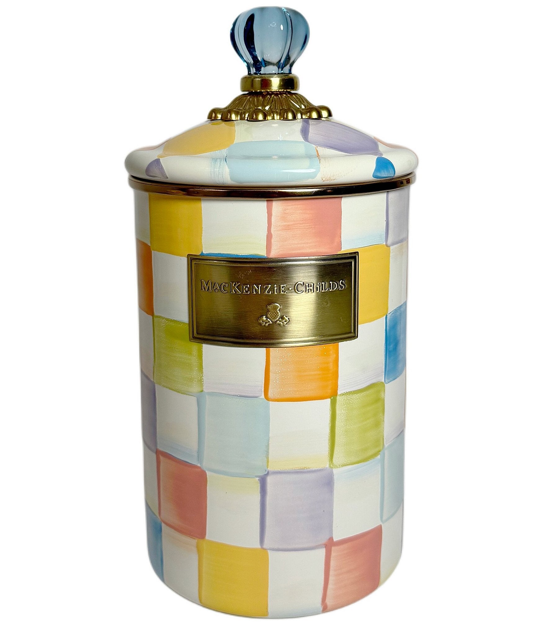 MacKenzie-Childs Canister Collective Confetti Check Open Stock Canisters