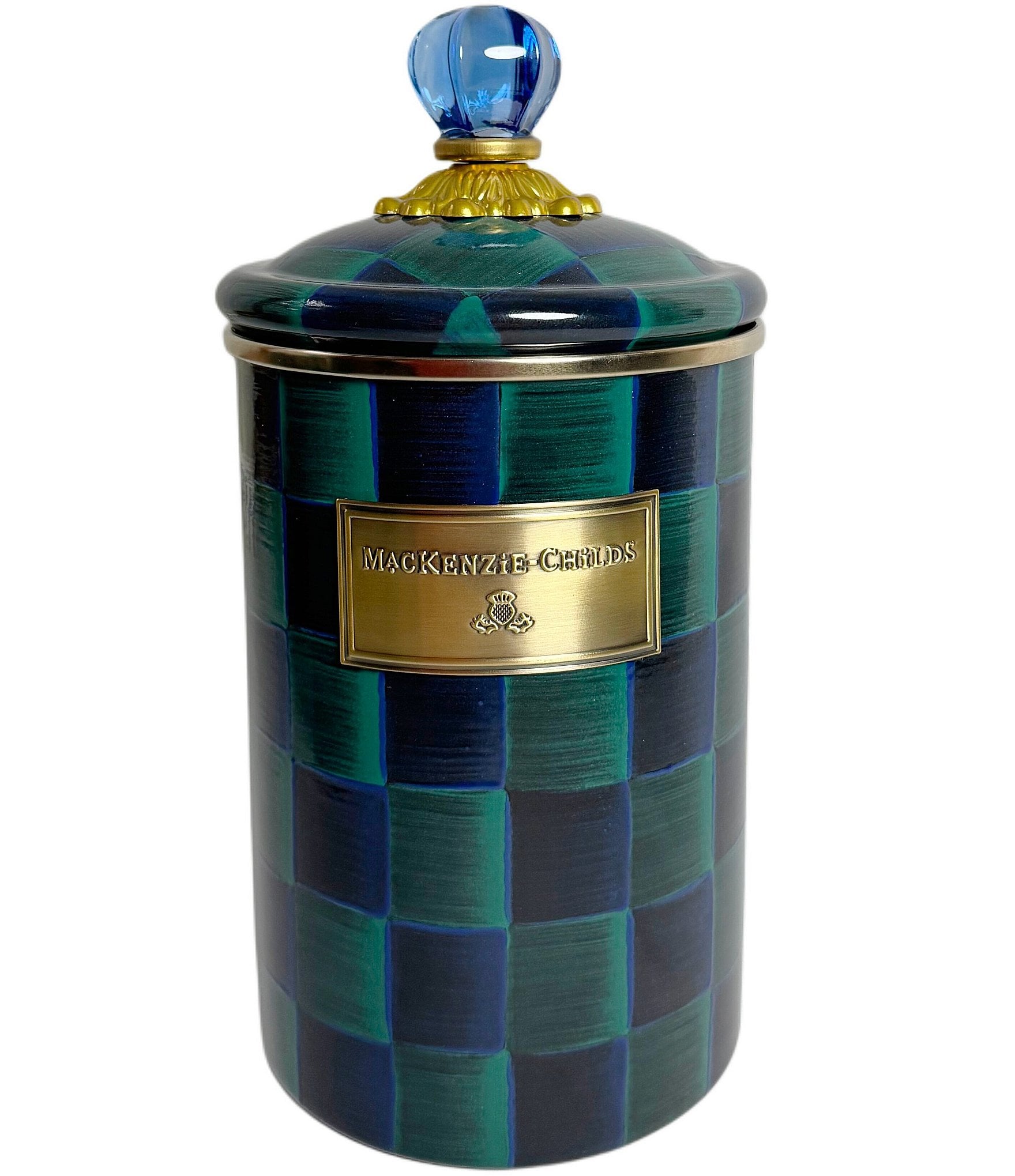 MacKenzie-Childs Canister Collective Juniper Check Open Stock Canisters