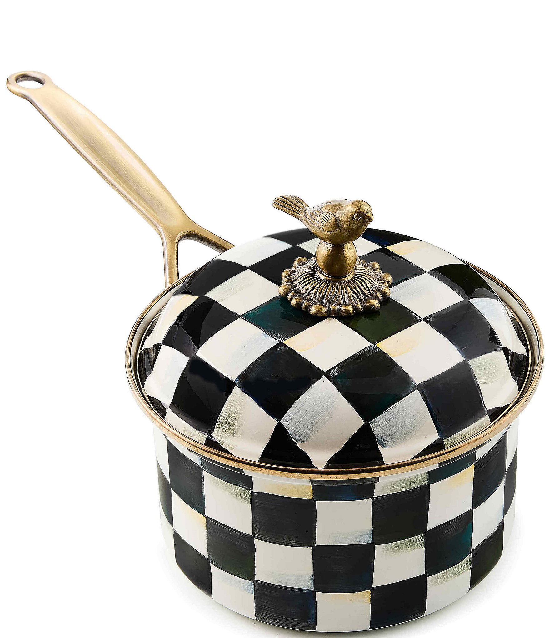 MacKenzie-Childs Check Covered Saucepan, 2.5 Qt.