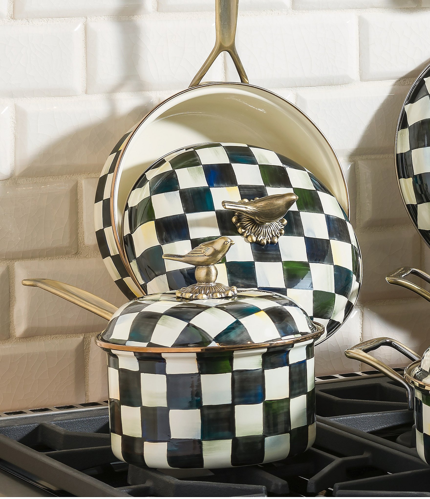 MacKenzie-Childs Check Covered Saucepan, 2.5 Qt.