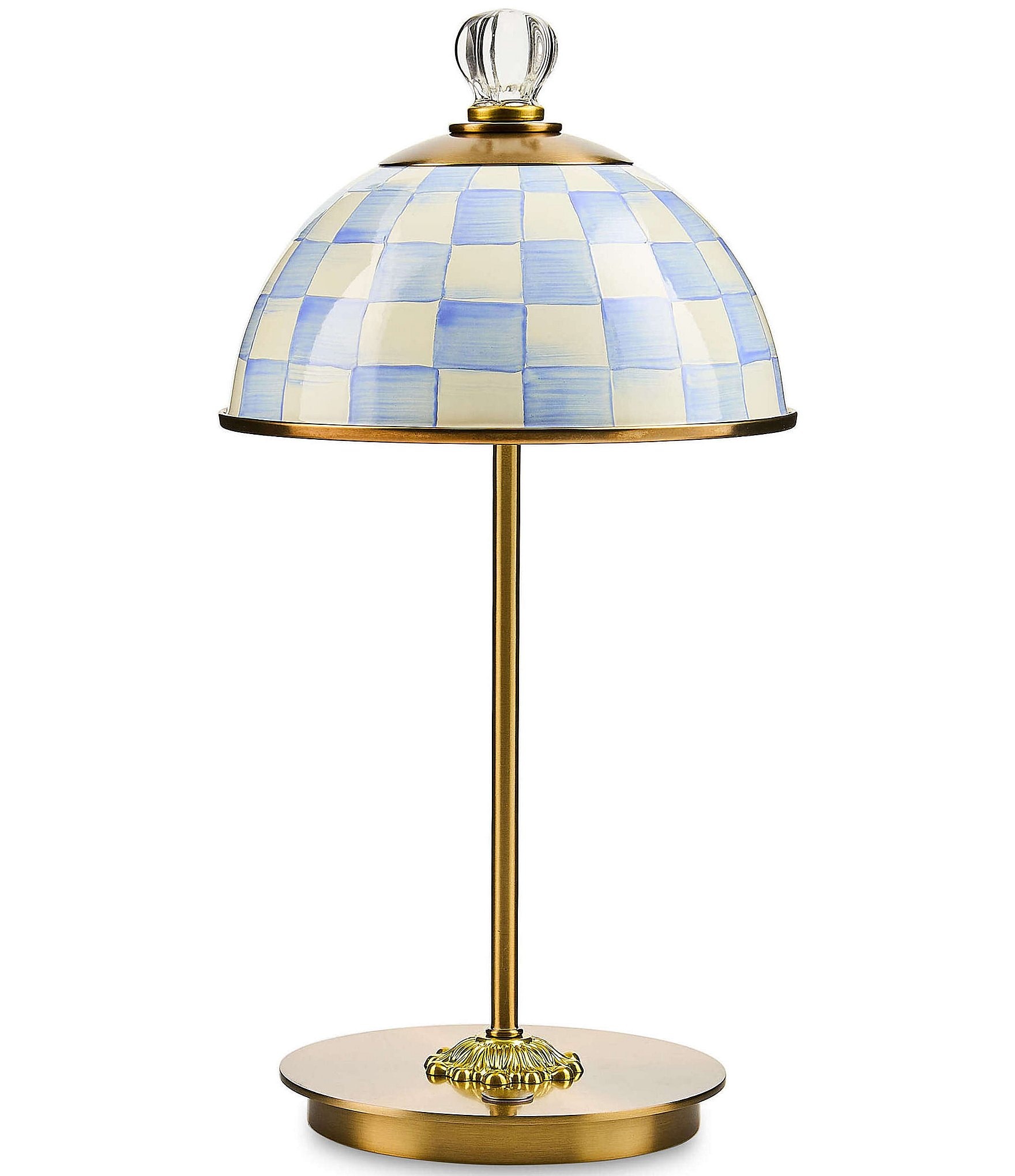 MacKenzie-Childs Check LED Rechargeable Dome Table Lamp