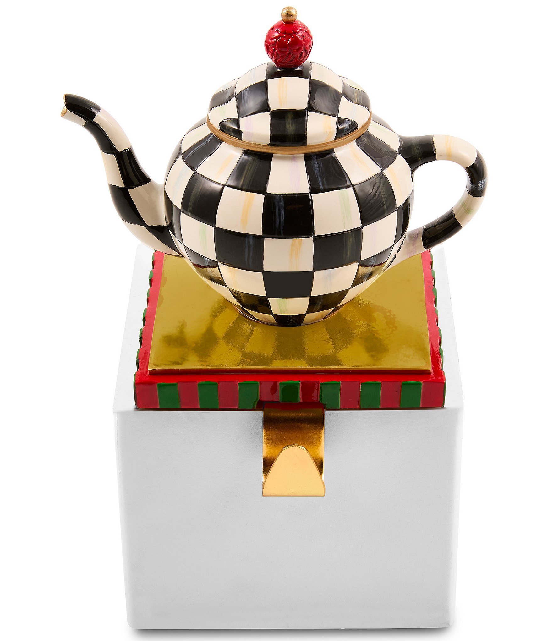 MacKenzie-Childs Check Teapot Stocking Holder