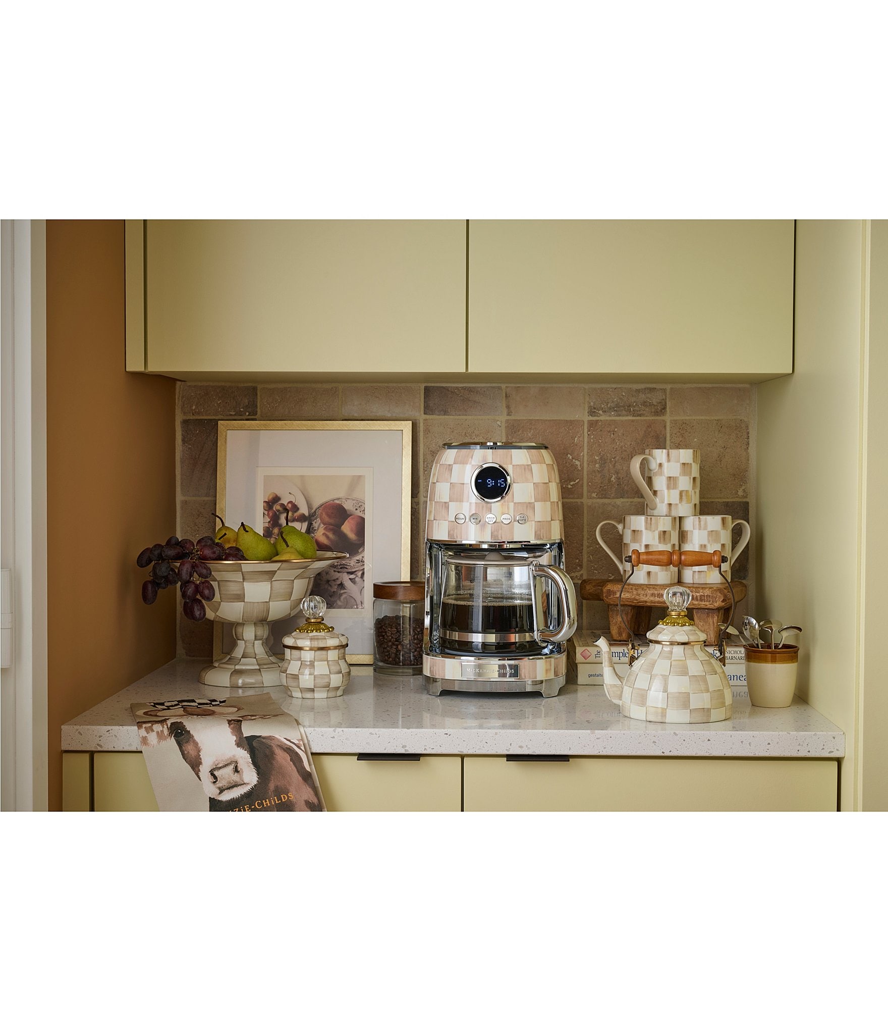 MacKenzie-Childs Check® Enamel Lidded Sugar Bowl