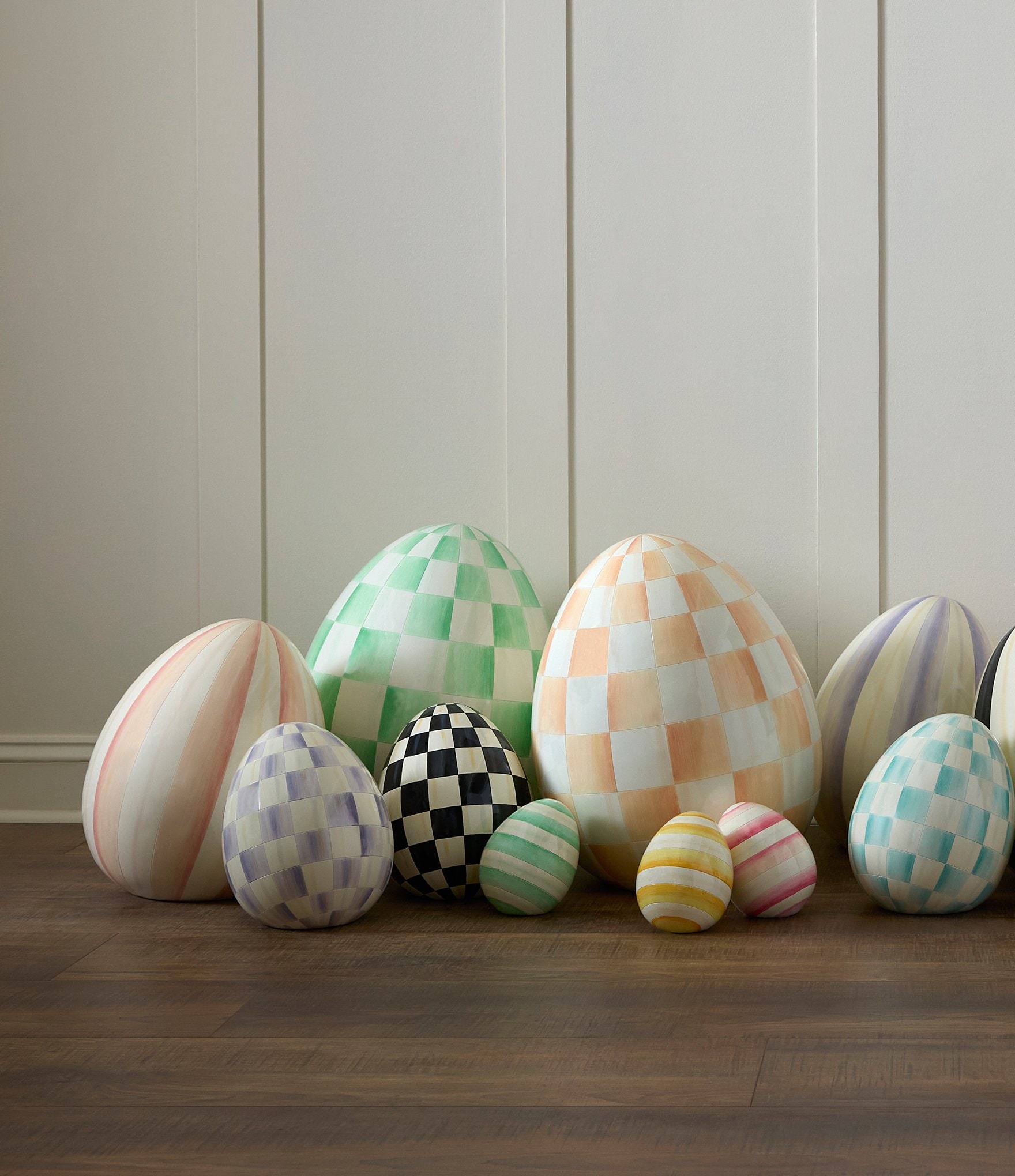 MacKenzie-Childs Easter Collection Check Egg Figurine, Small