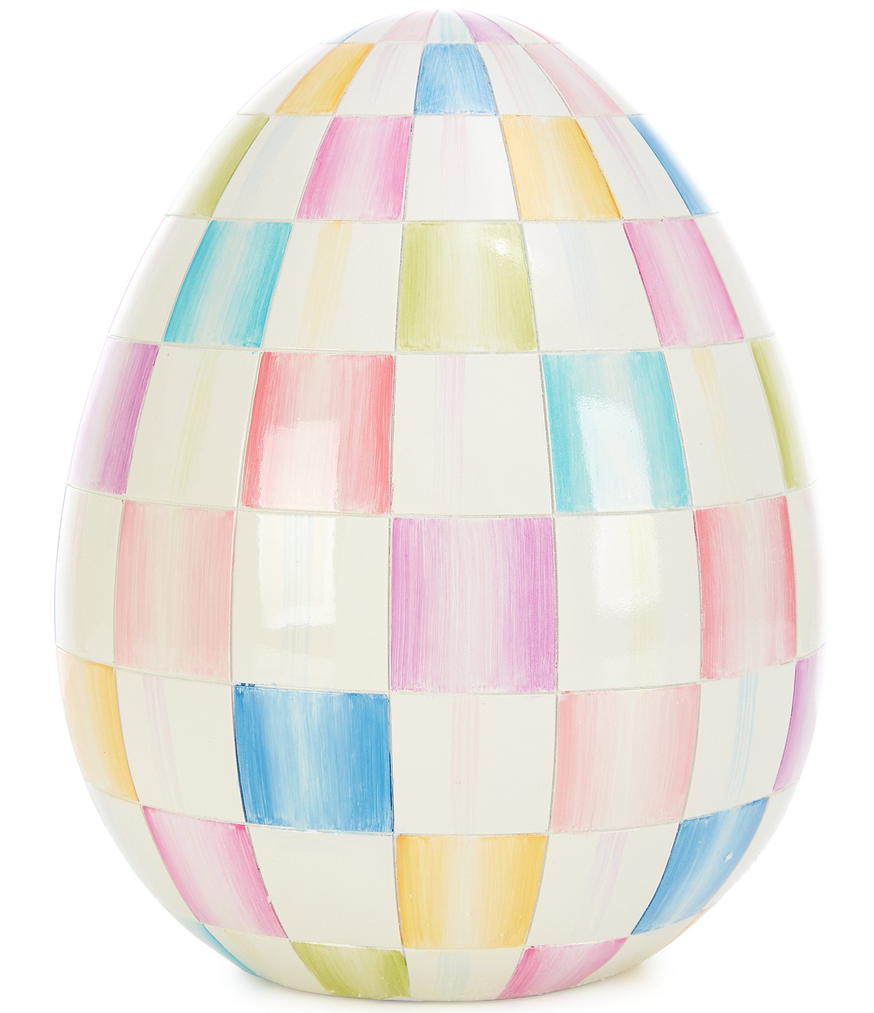 MacKenzie-Childs Easter Collection Frolic Spring Check Medium Egg