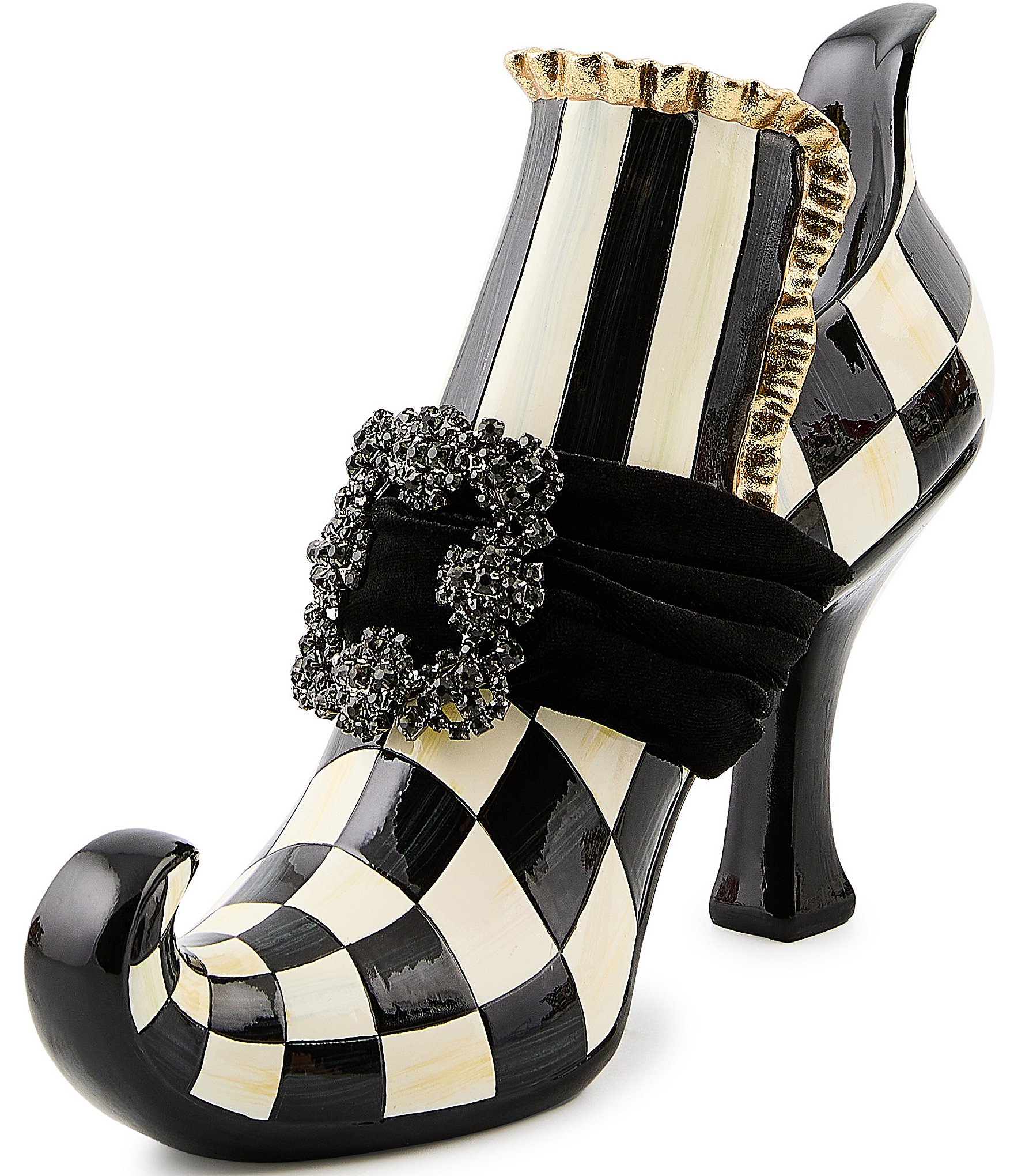 MacKenzie-Childs Check Witch's Shoe Figurine