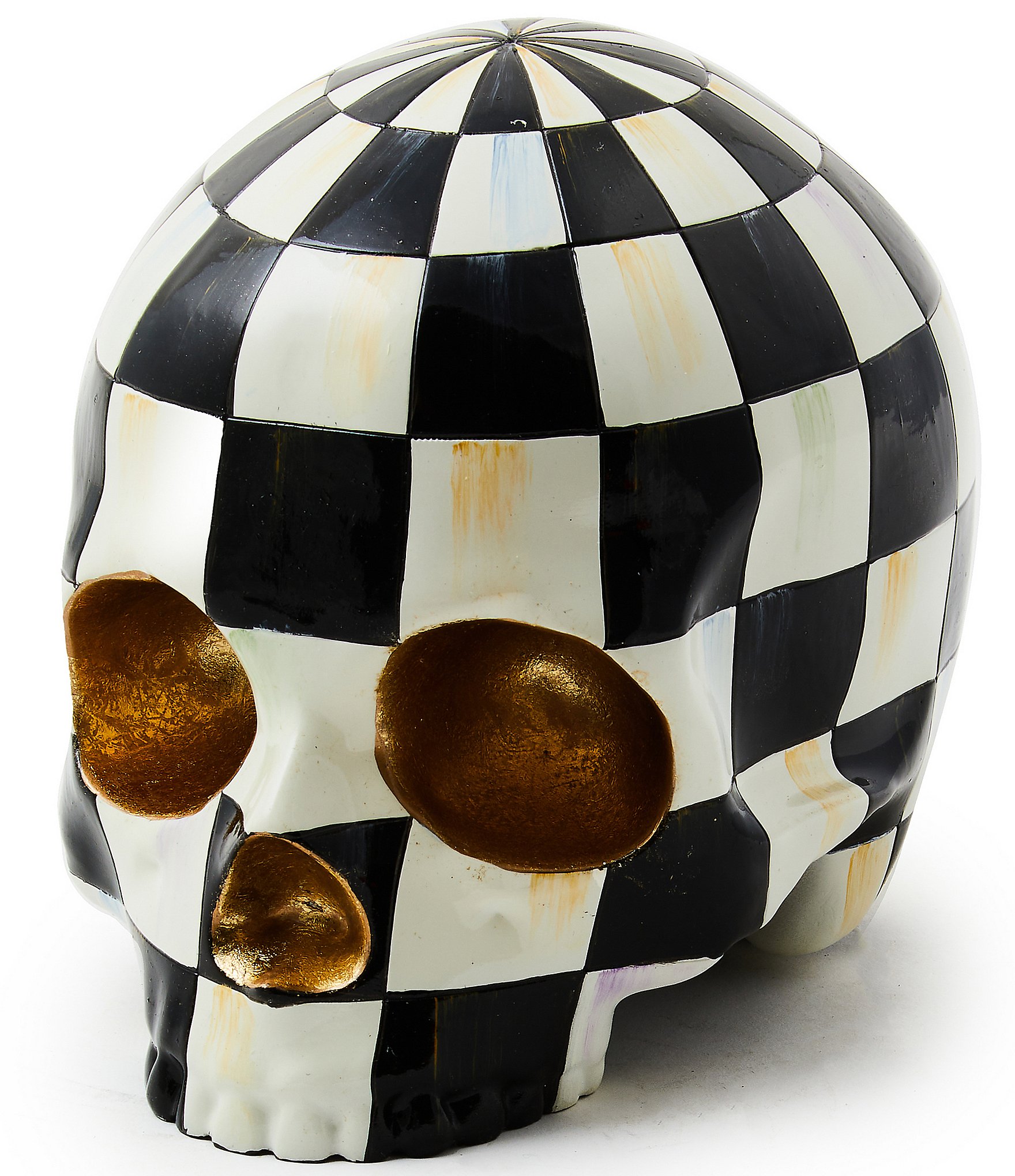 MacKenzie-Childs Halloween Collection Check Skull Decor | Dillard's