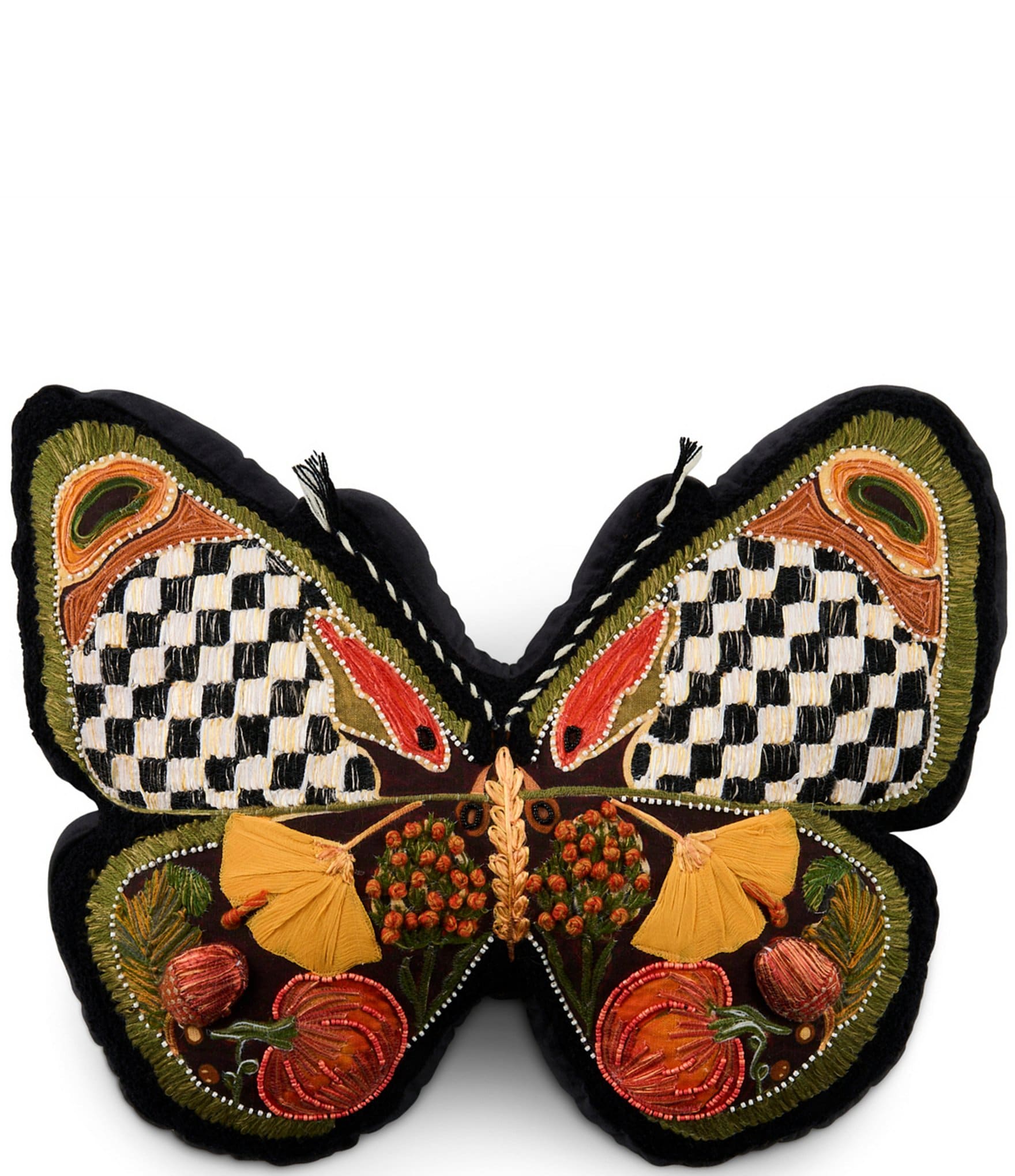 MacKenzie-Childs Harvest Moth Shaped Pillow