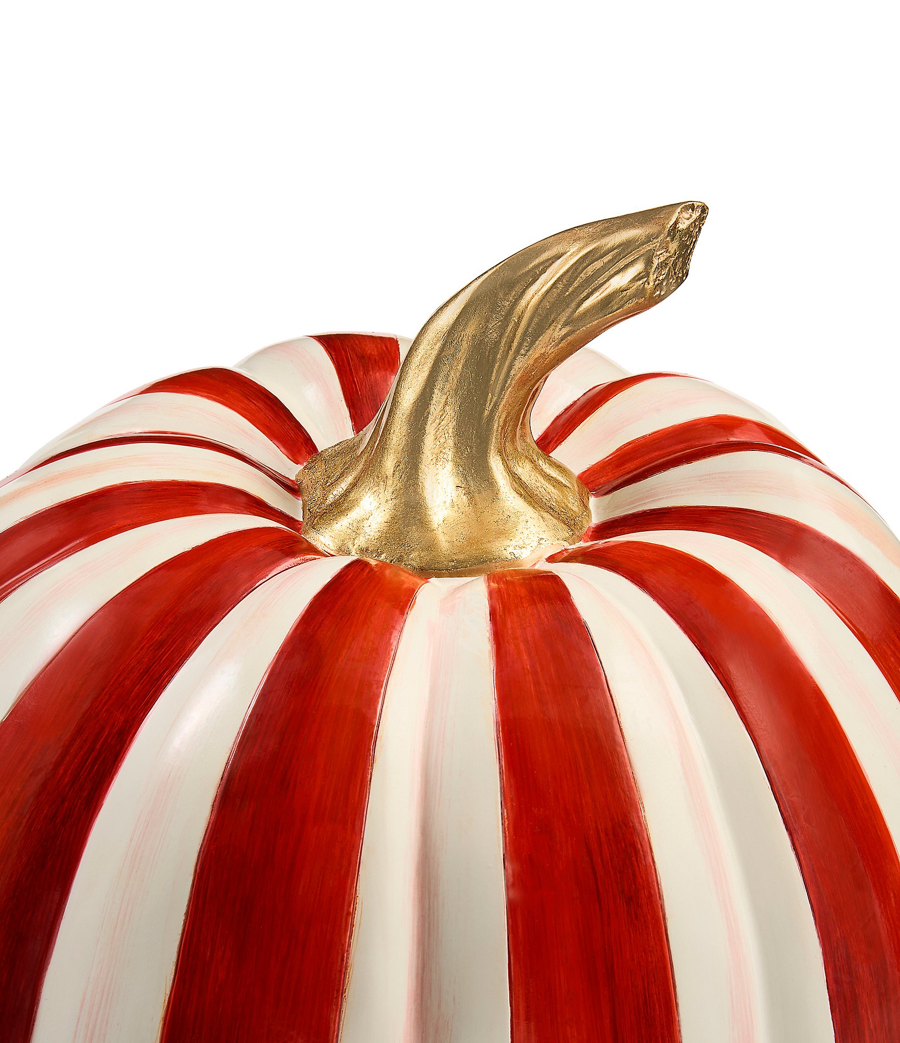 MacKenzie-Childs Harvest Medium Stripe Glossy Pumpkin Decor