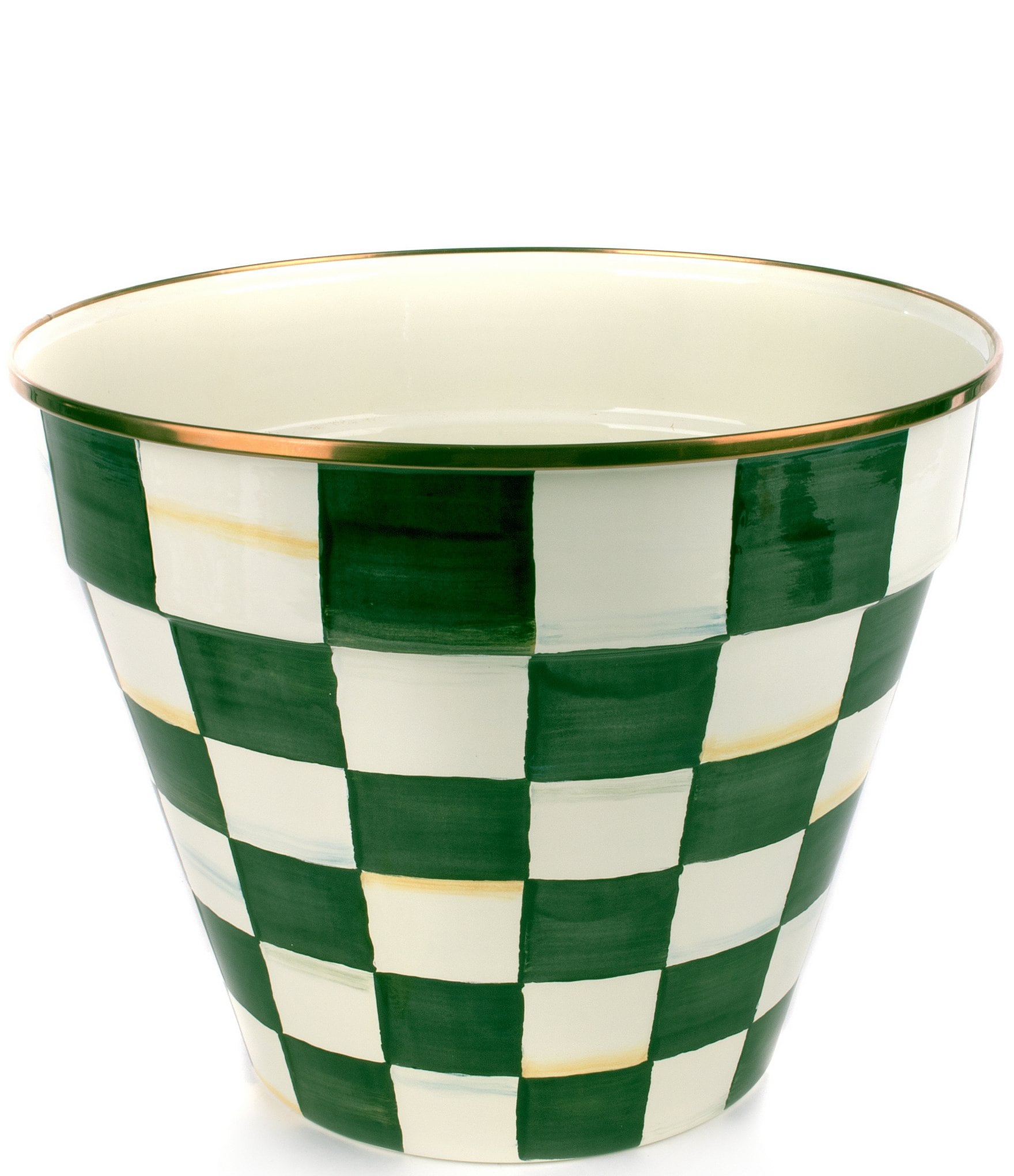 Mackenzie Childs Flower Pot Violet Check Large