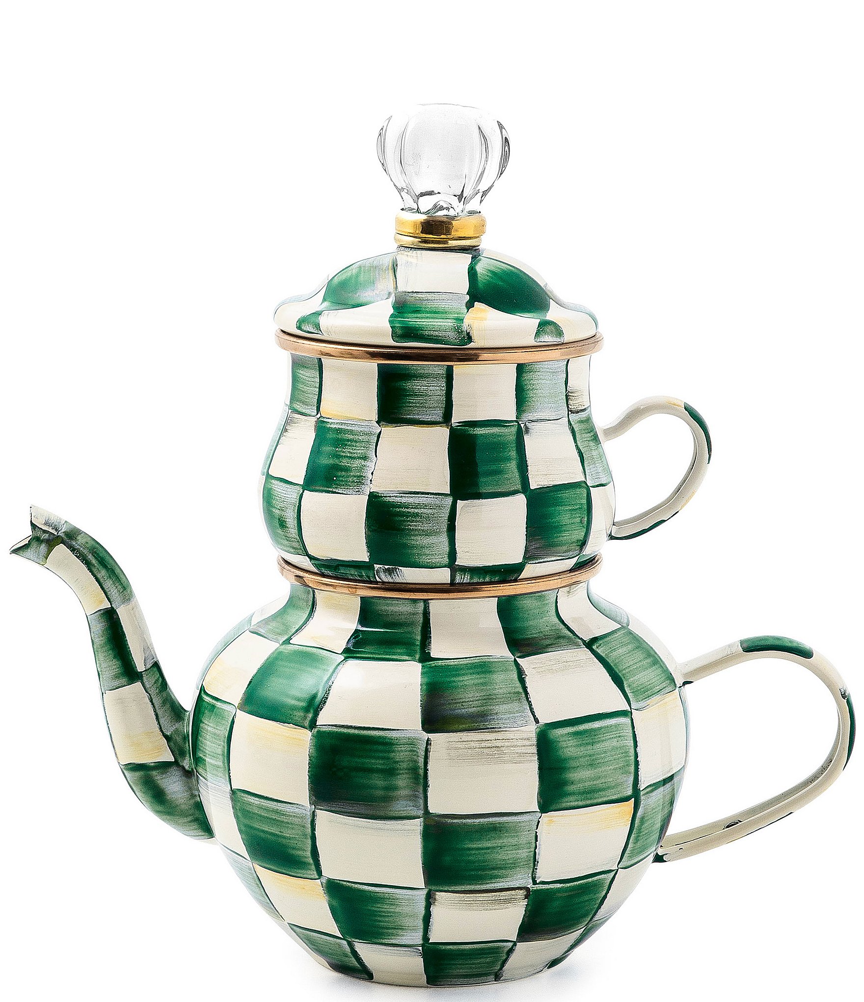 MacKenzie-Childs Check High Tea Teacup and Teapot Set