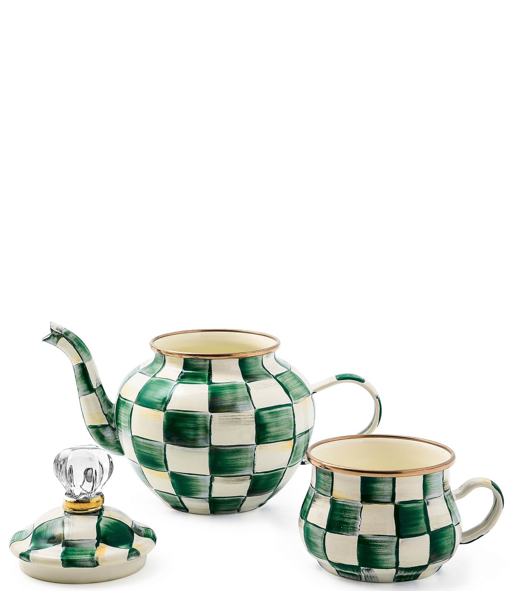 MacKenzie-Childs Check High Tea Teacup and Teapot Set