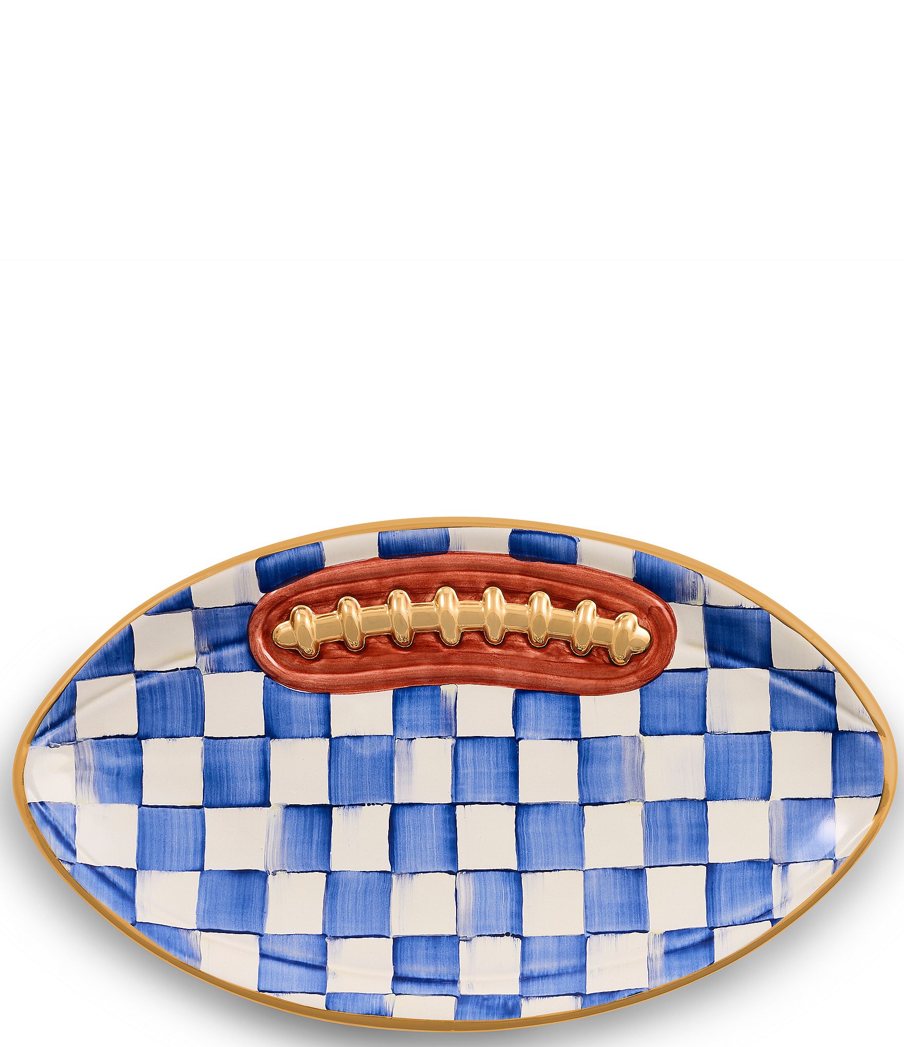 MacKenzie-Childs Check®Ceramic Football Serving Platter