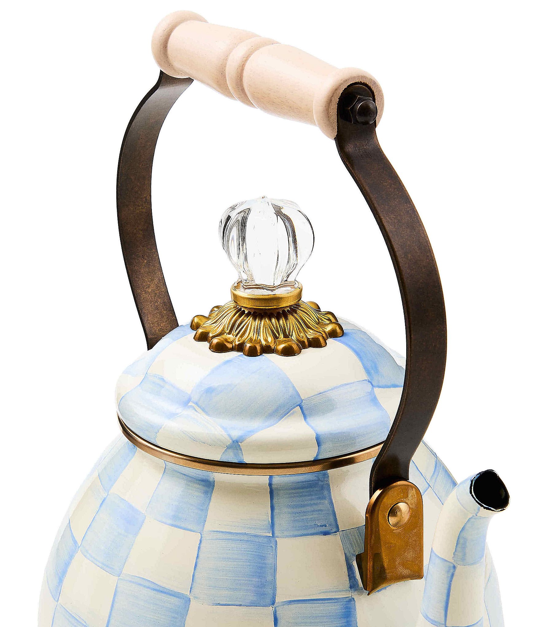 MacKenzie-Childs Check Enamel Tea Kettle