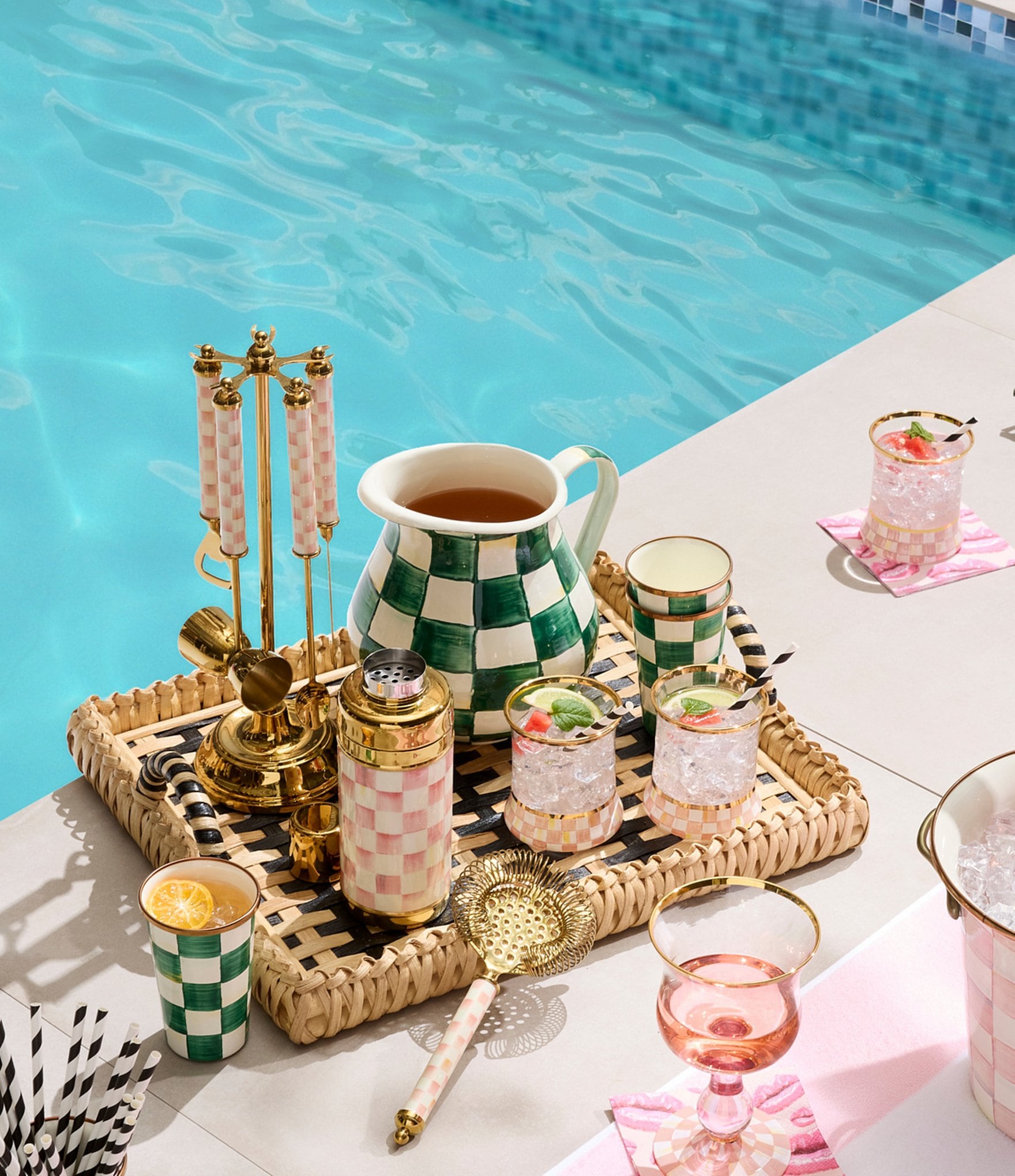 MacKenzie-Childs Check Enamel Pitcher