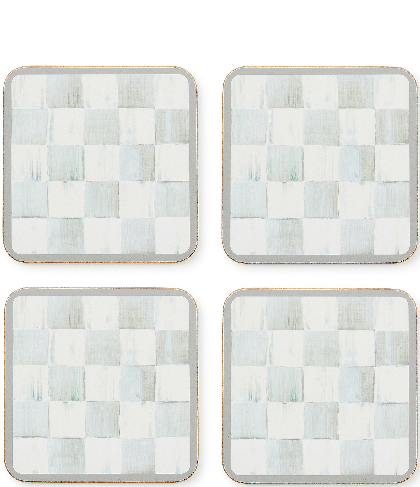 MacKenzie-Childs Check Cork Back Coasters, Set of 4 | Dillard's