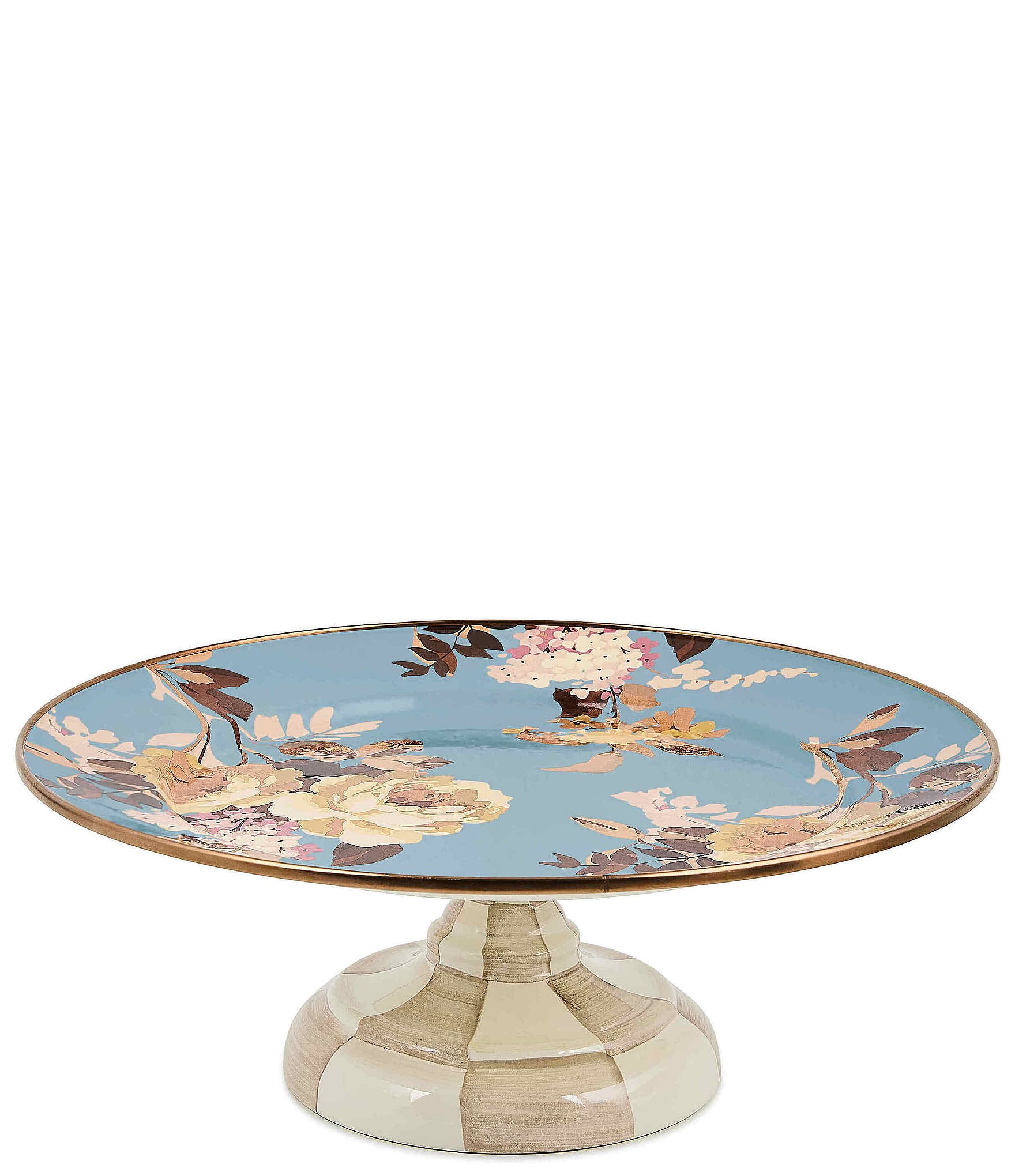 MacKenzie-Childs Wild Rose Enamel Pedestal Platter, Small