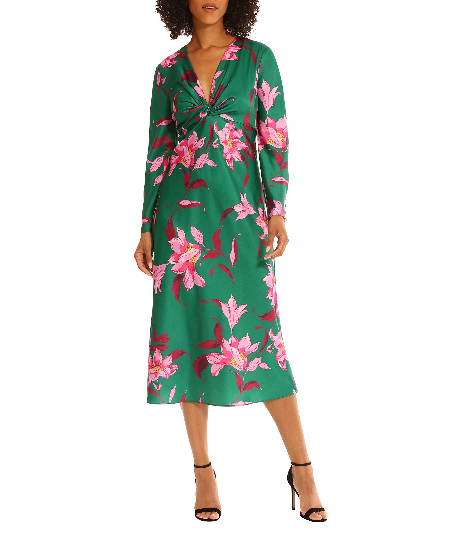 Maggy london floral charmeuse cheap dress