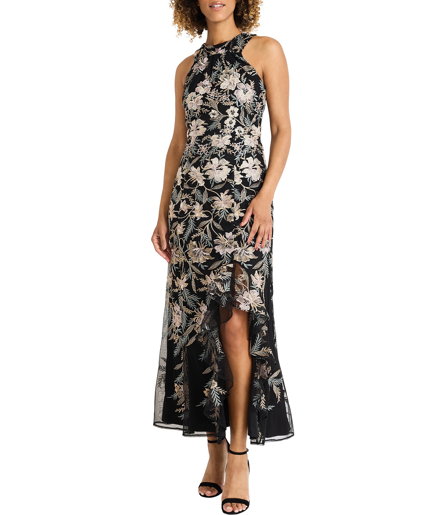 Coast rosie gold fashion leaf jacquard dress