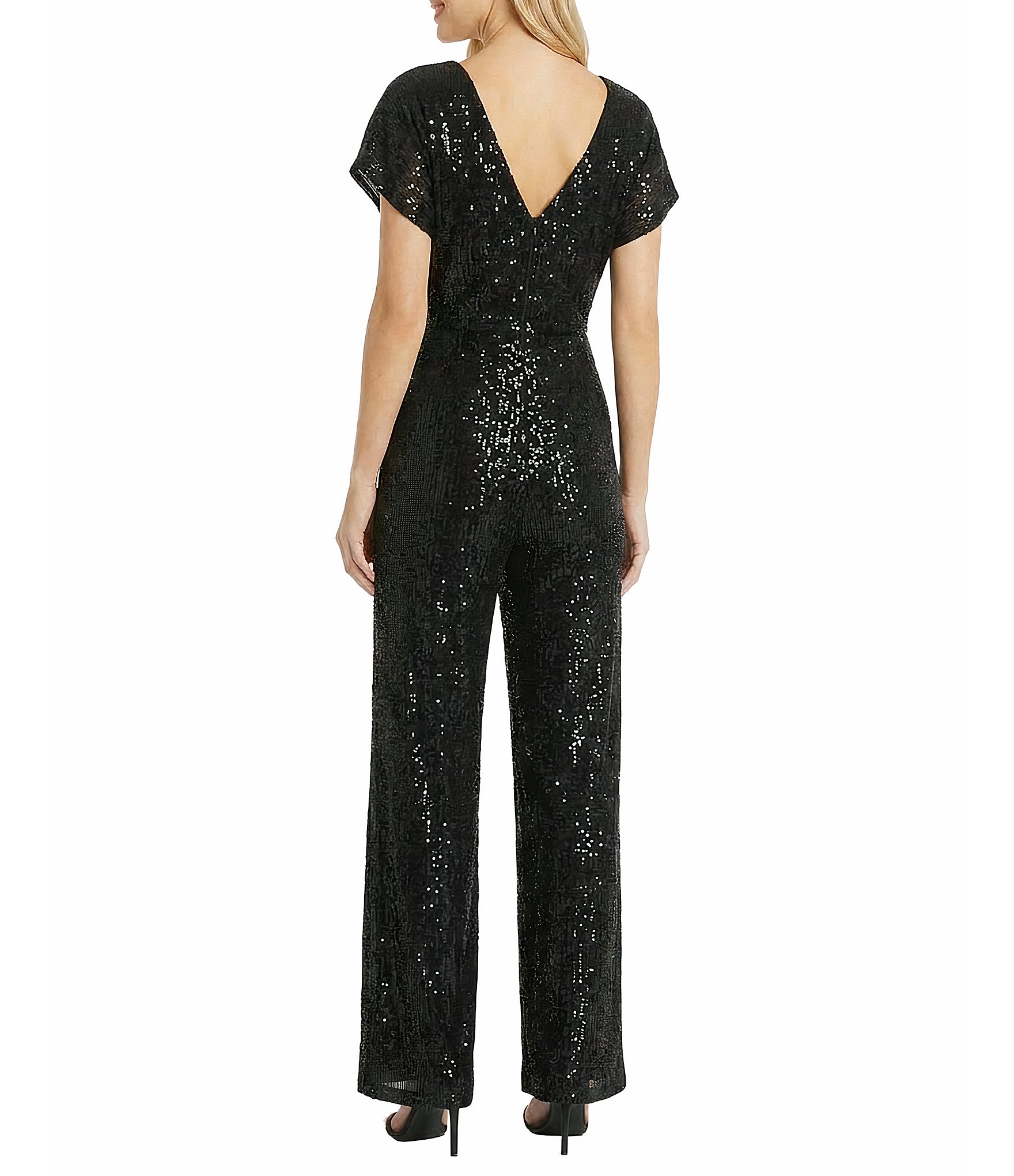 Maggy London Sequin Mesh Jumpsuit