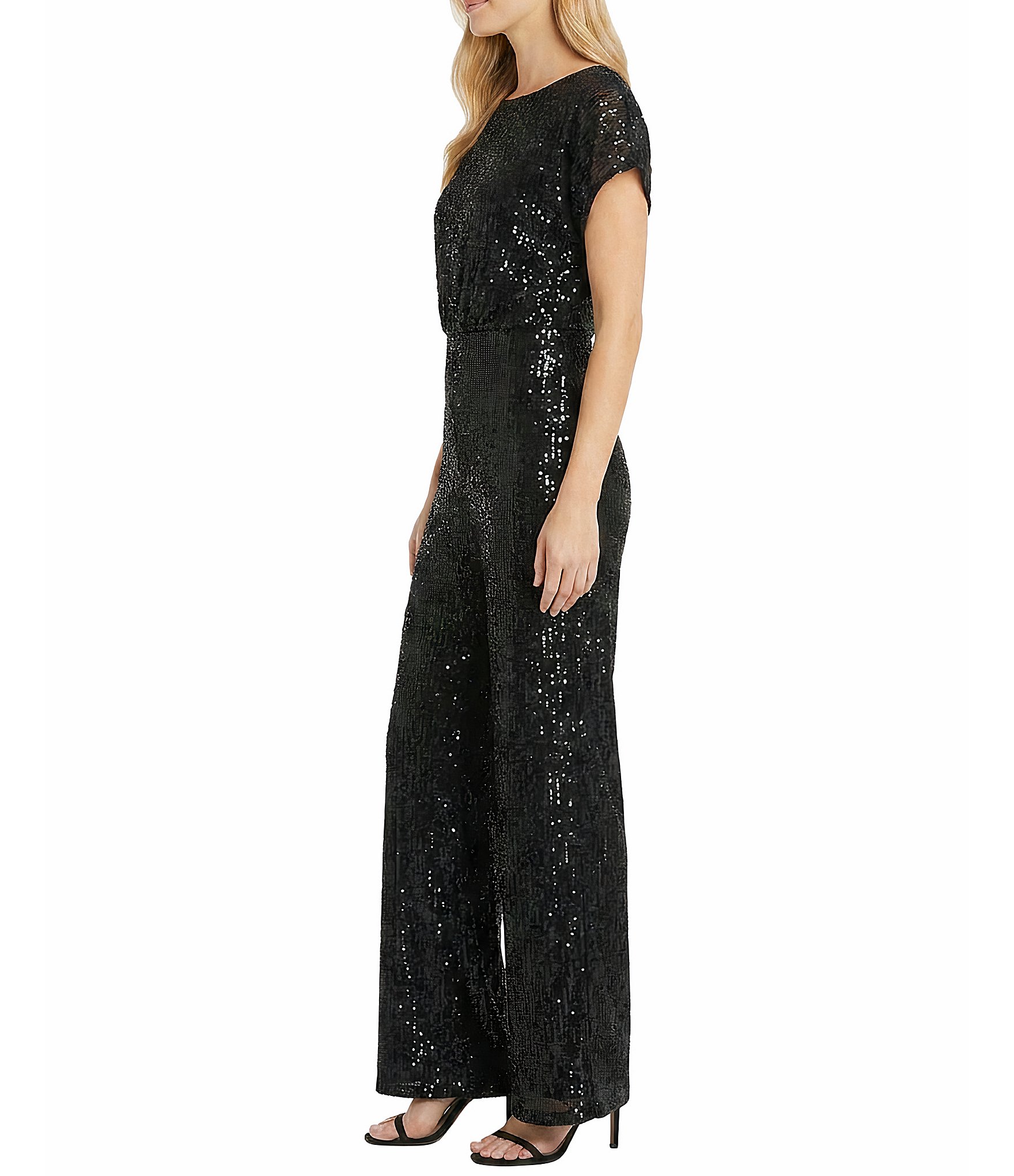 Maggy London Sequin Mesh Jumpsuit