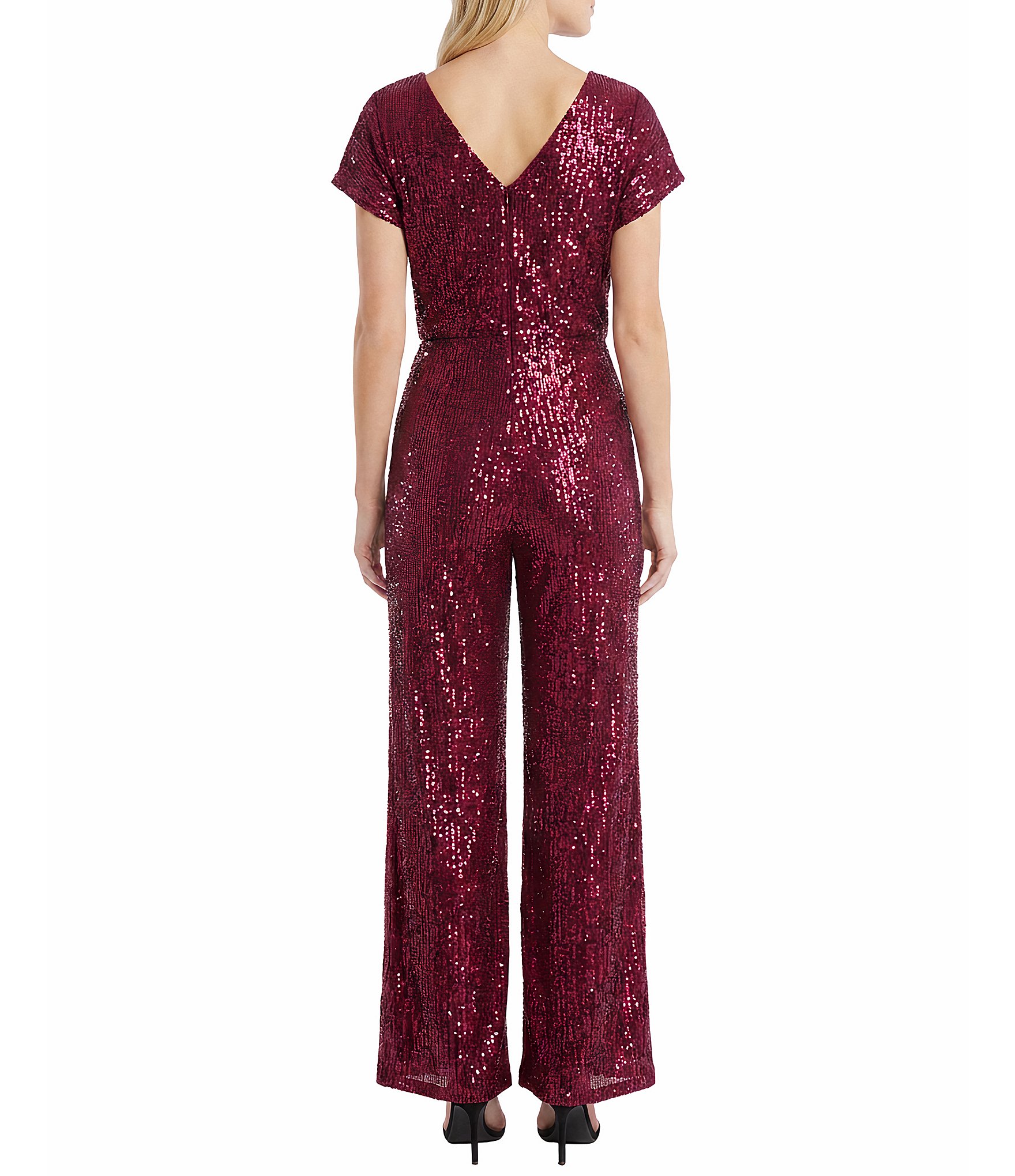 Maggy London Sequin Mesh Jumpsuit