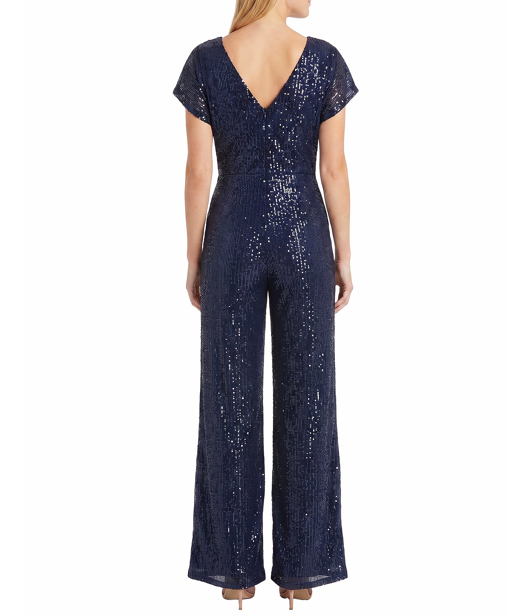 Maggy London Sequin Mesh Jumpsuit