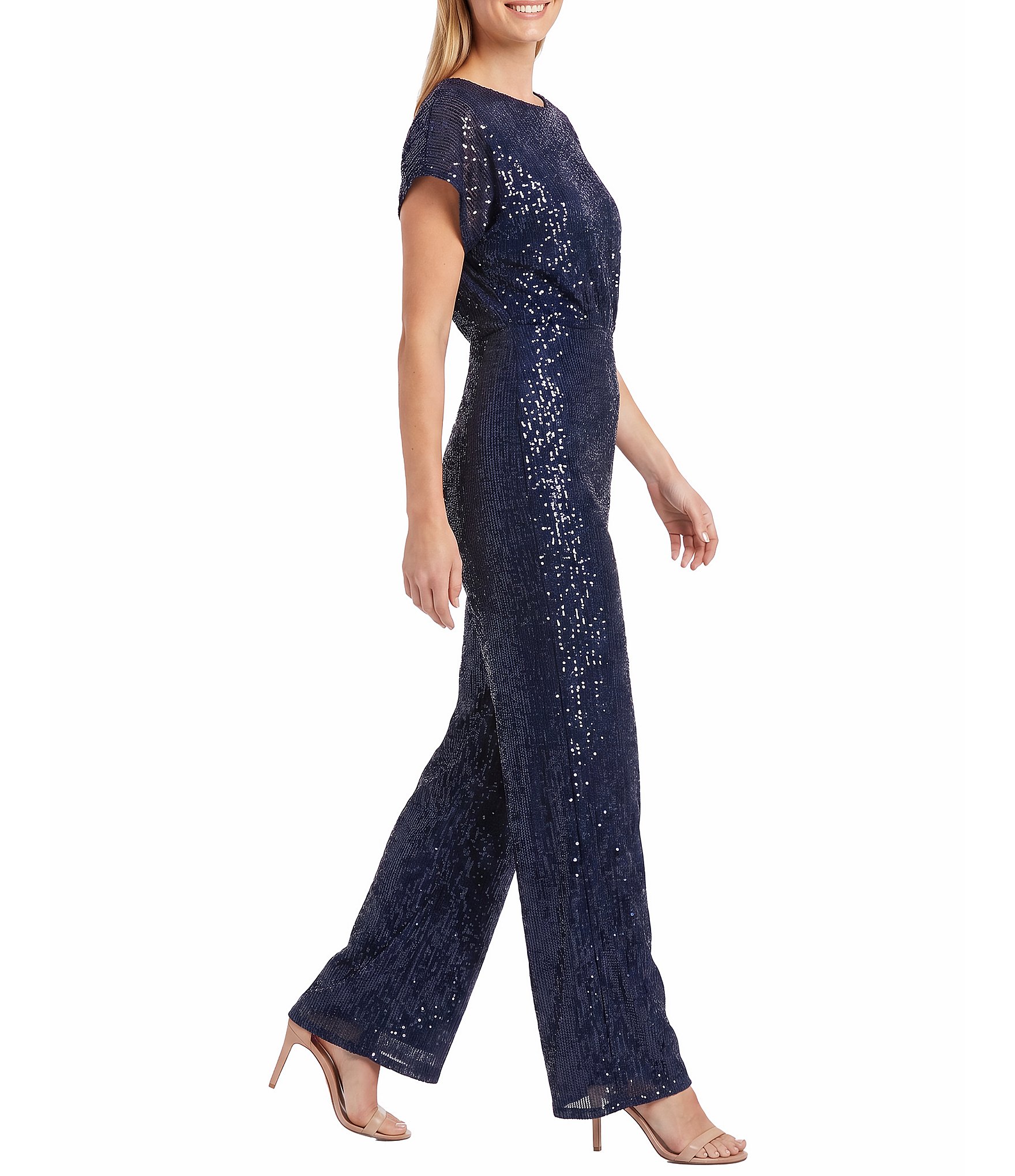 Maggy London Sequin Mesh Jumpsuit