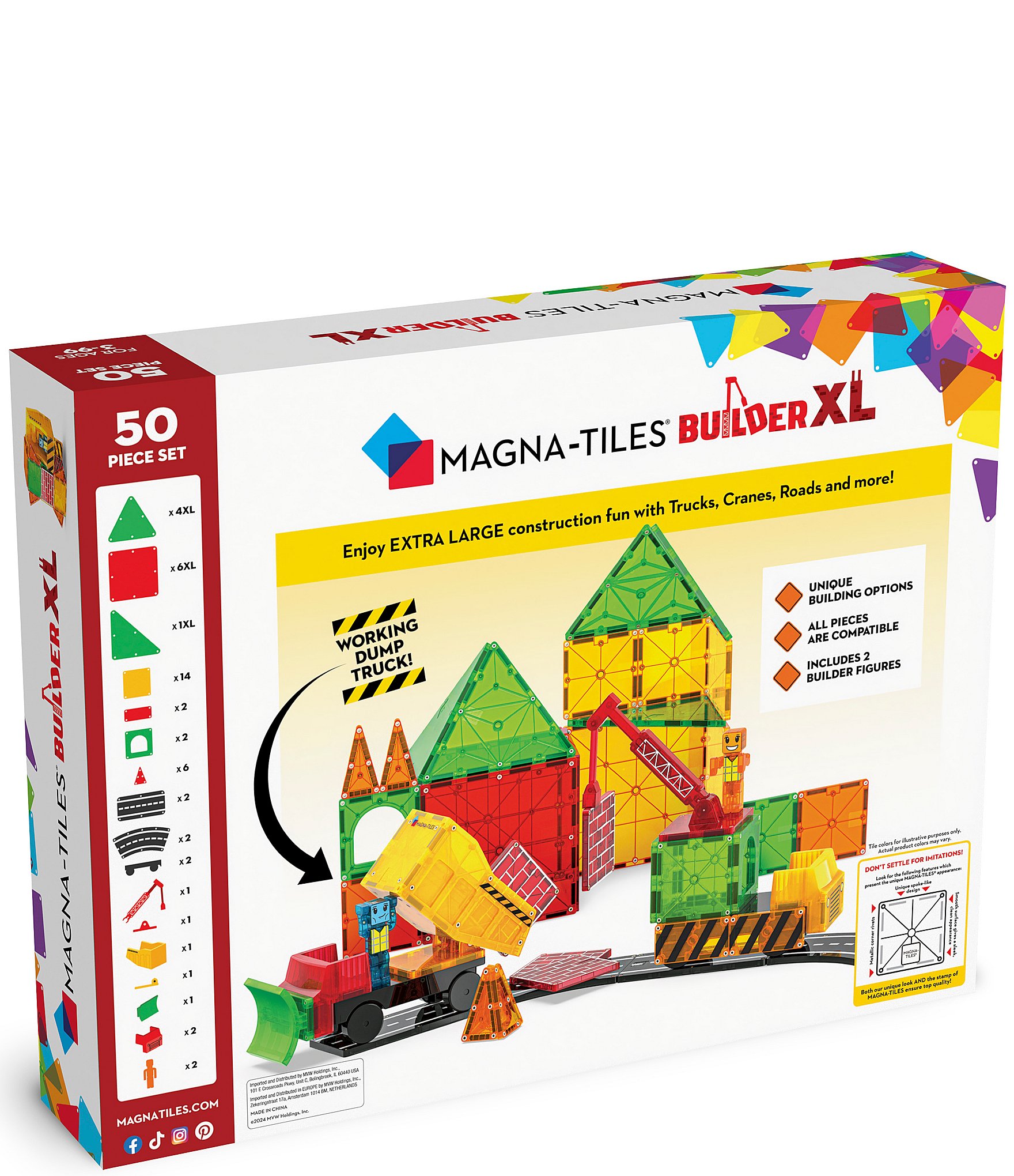 Magna-Tiles® Builder XL 50- Piece Set