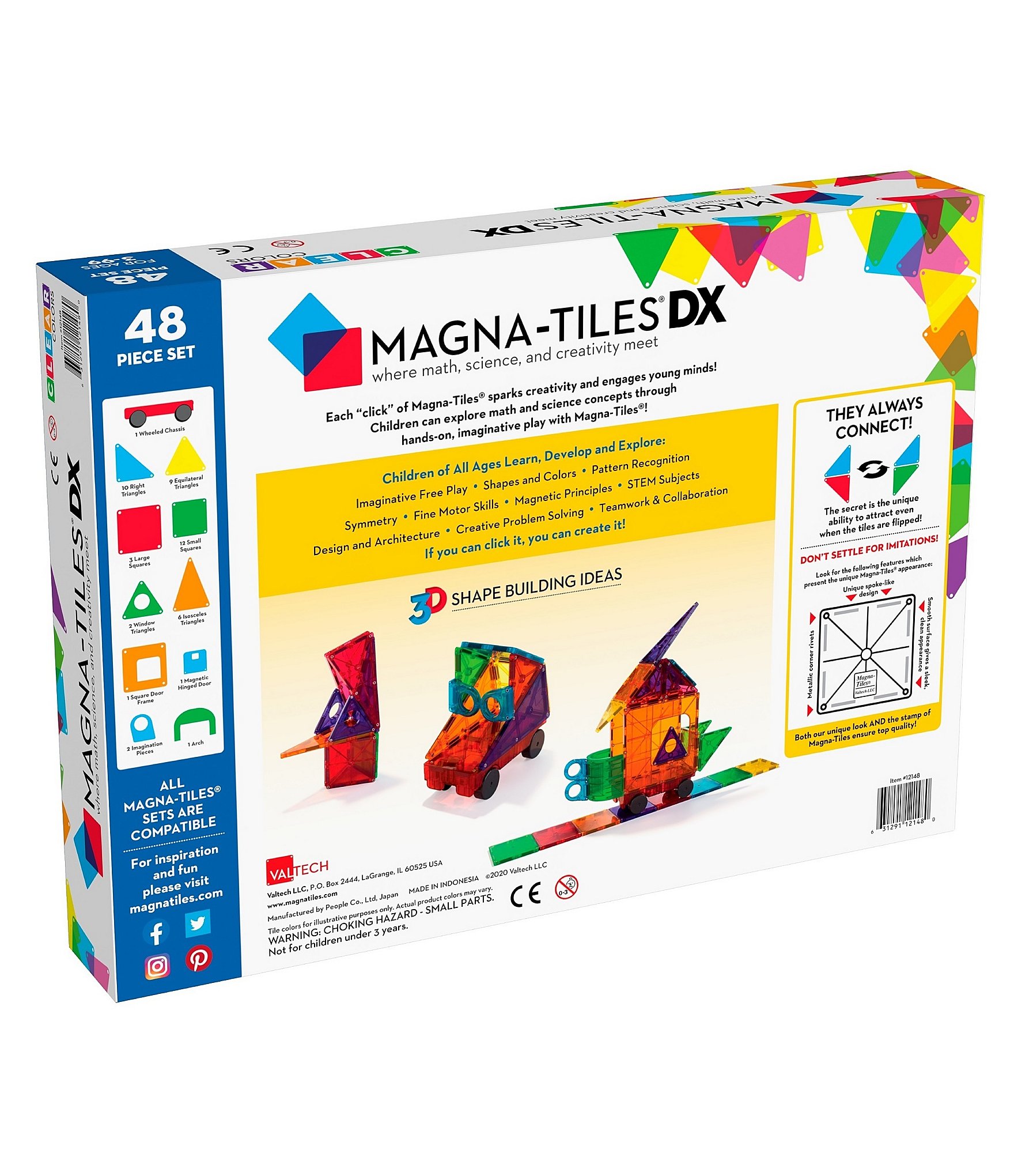 Magna-Tiles® Clear Colors 48-Piece Deluxe Set