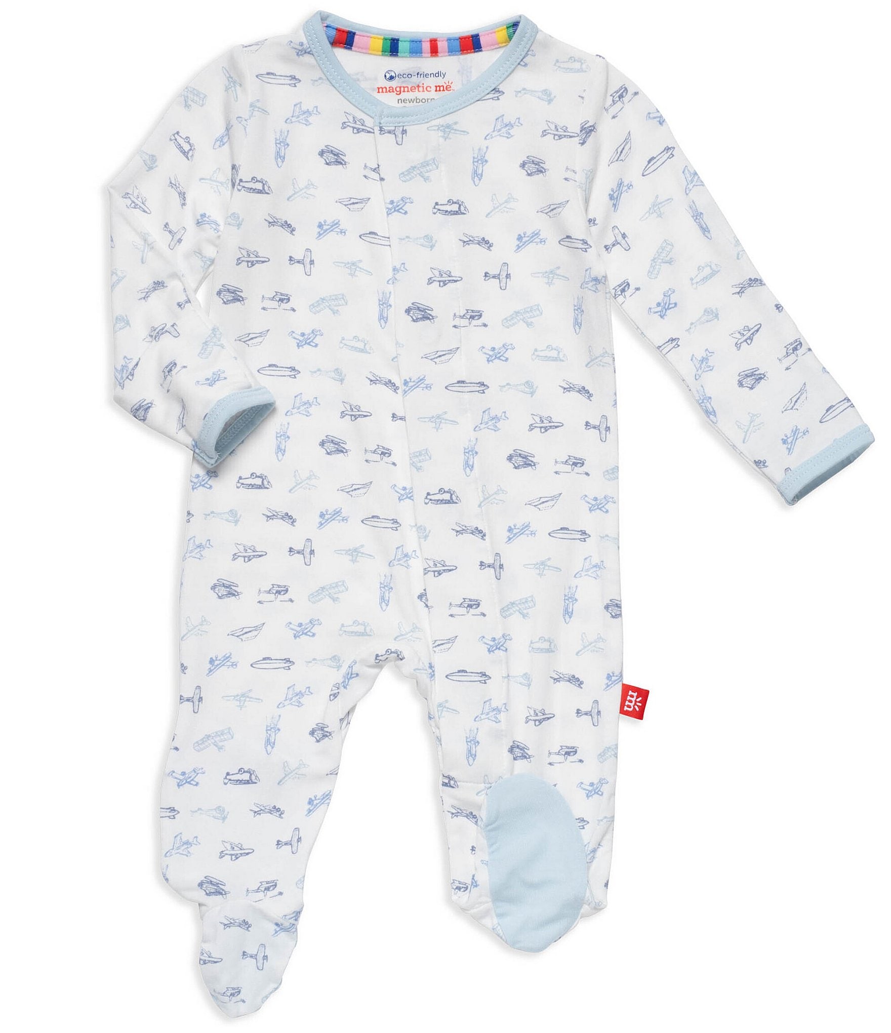 Magnetic Me Baby Boys Preemie-9 Months Long Sleeve Airplane Printed Footie Coverall