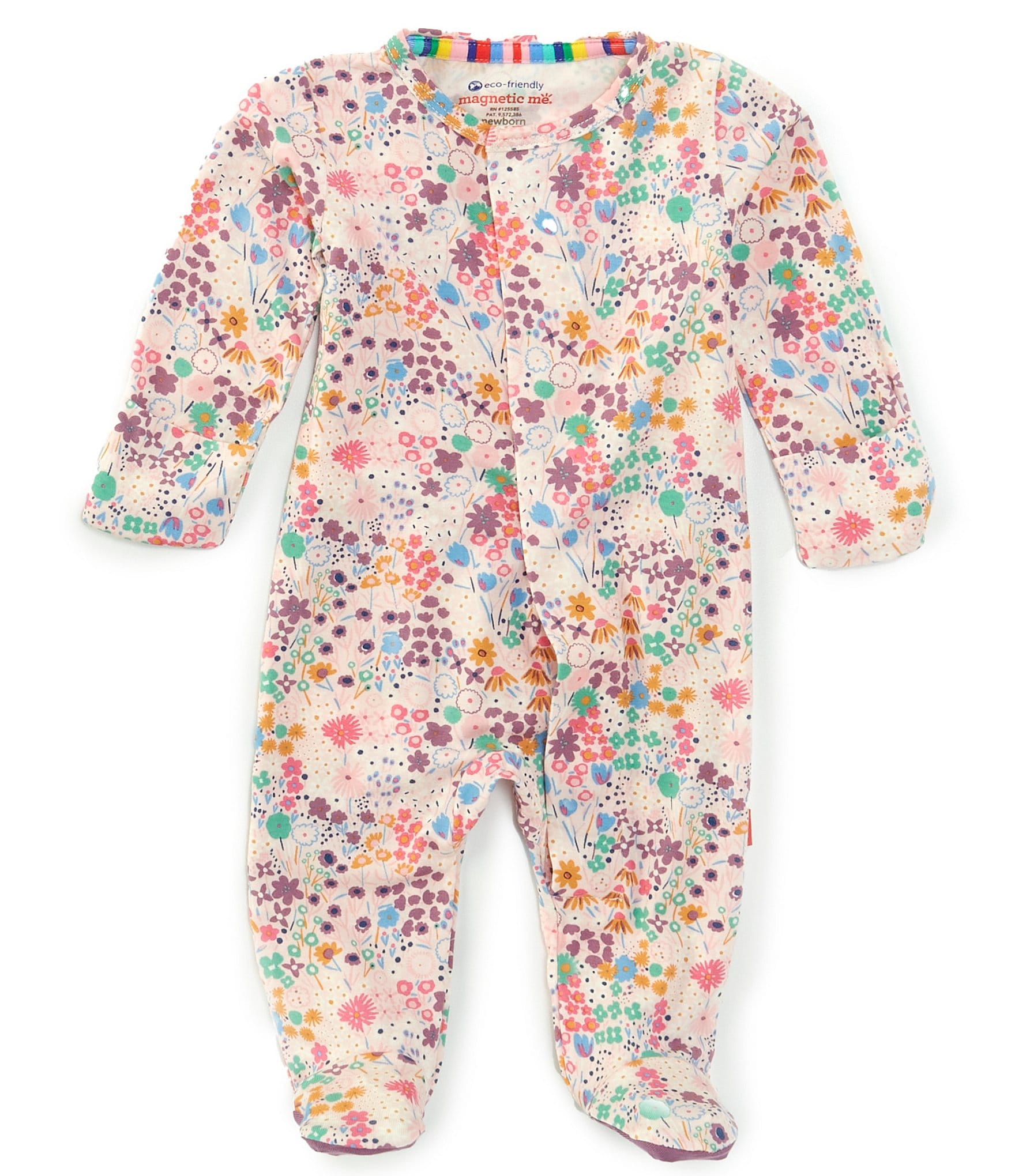 Magnetic Me Baby Girls Newborn-9 Months Long-Sleeve Isla Footed Coverall