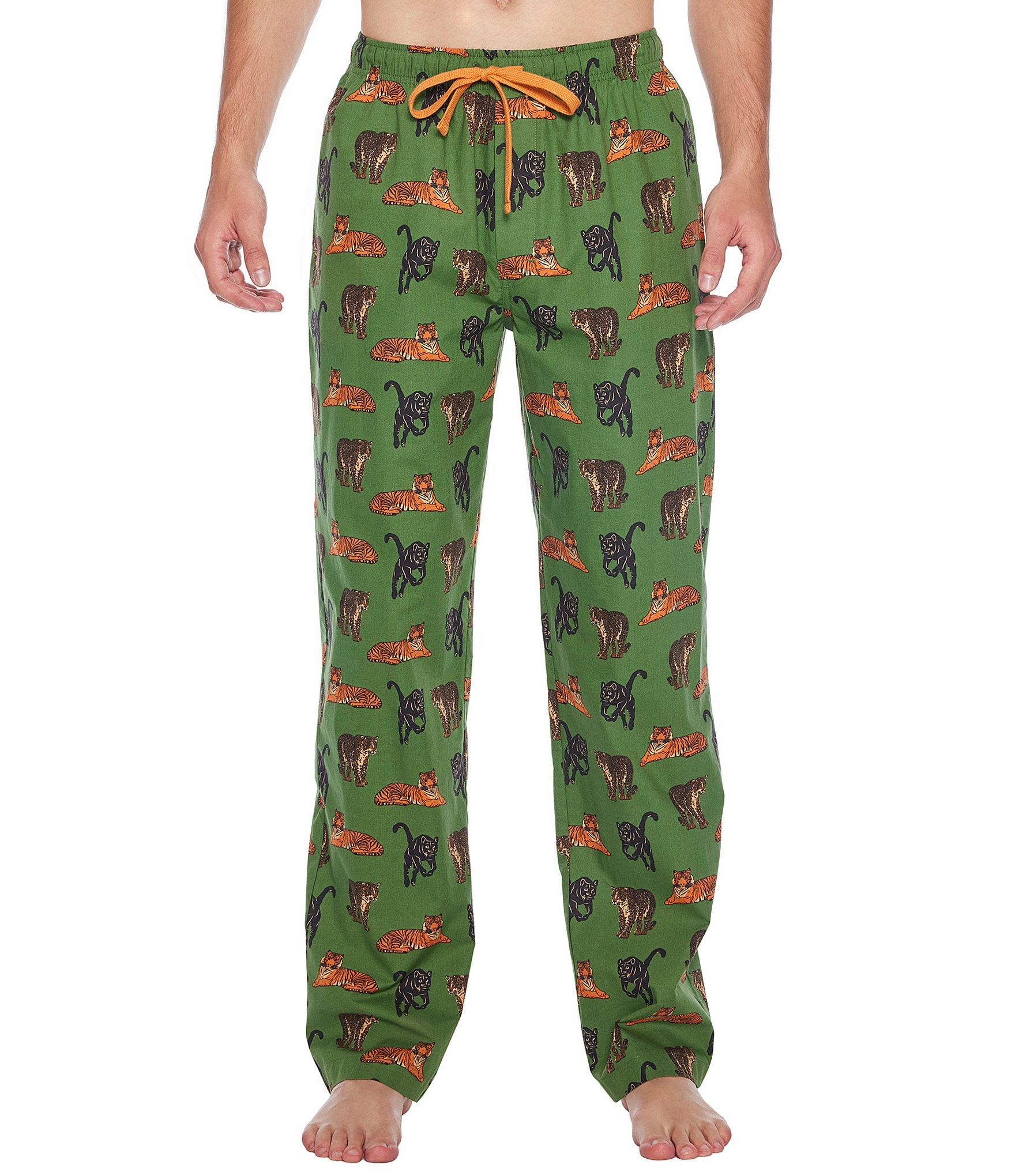 Majestic Big Cats Printed Woven Lounge Pants