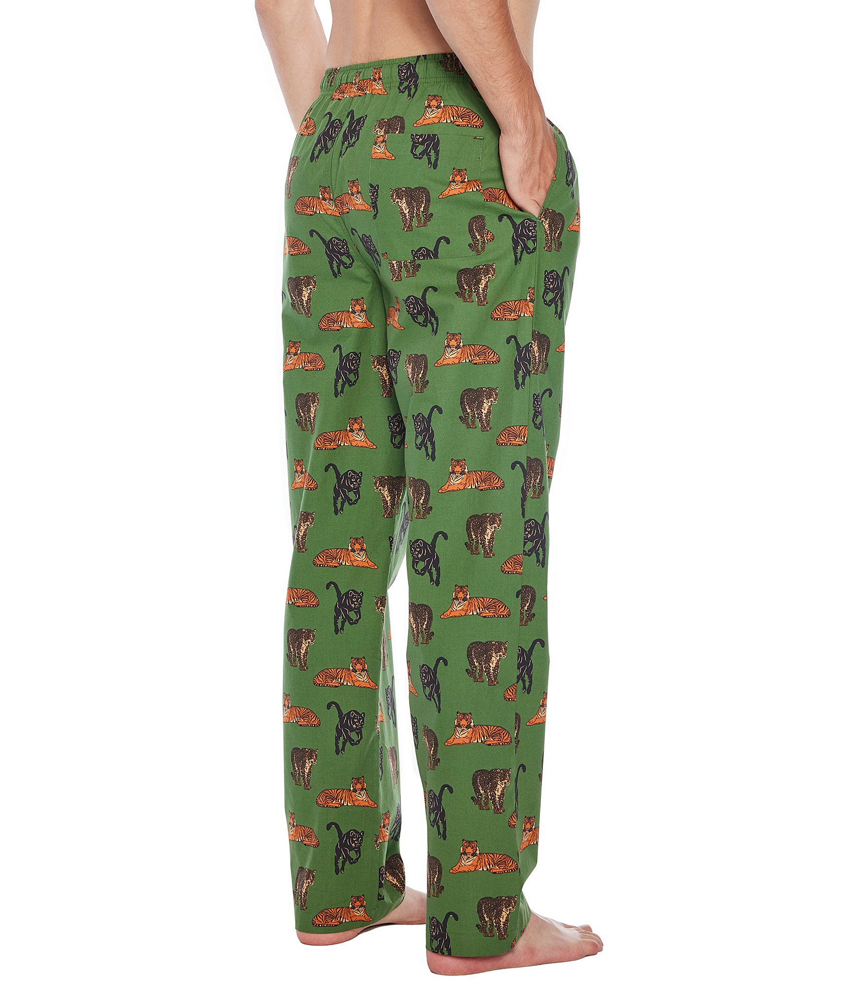 Majestic Big Cats Printed Woven Lounge Pants