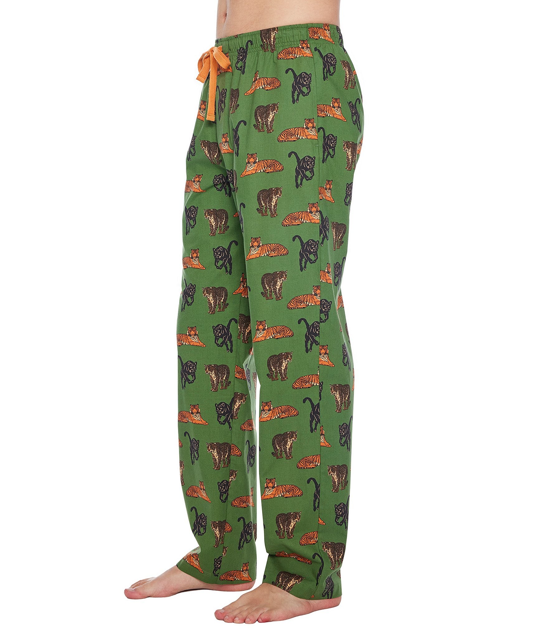 Majestic Big Cats Printed Woven Lounge Pants