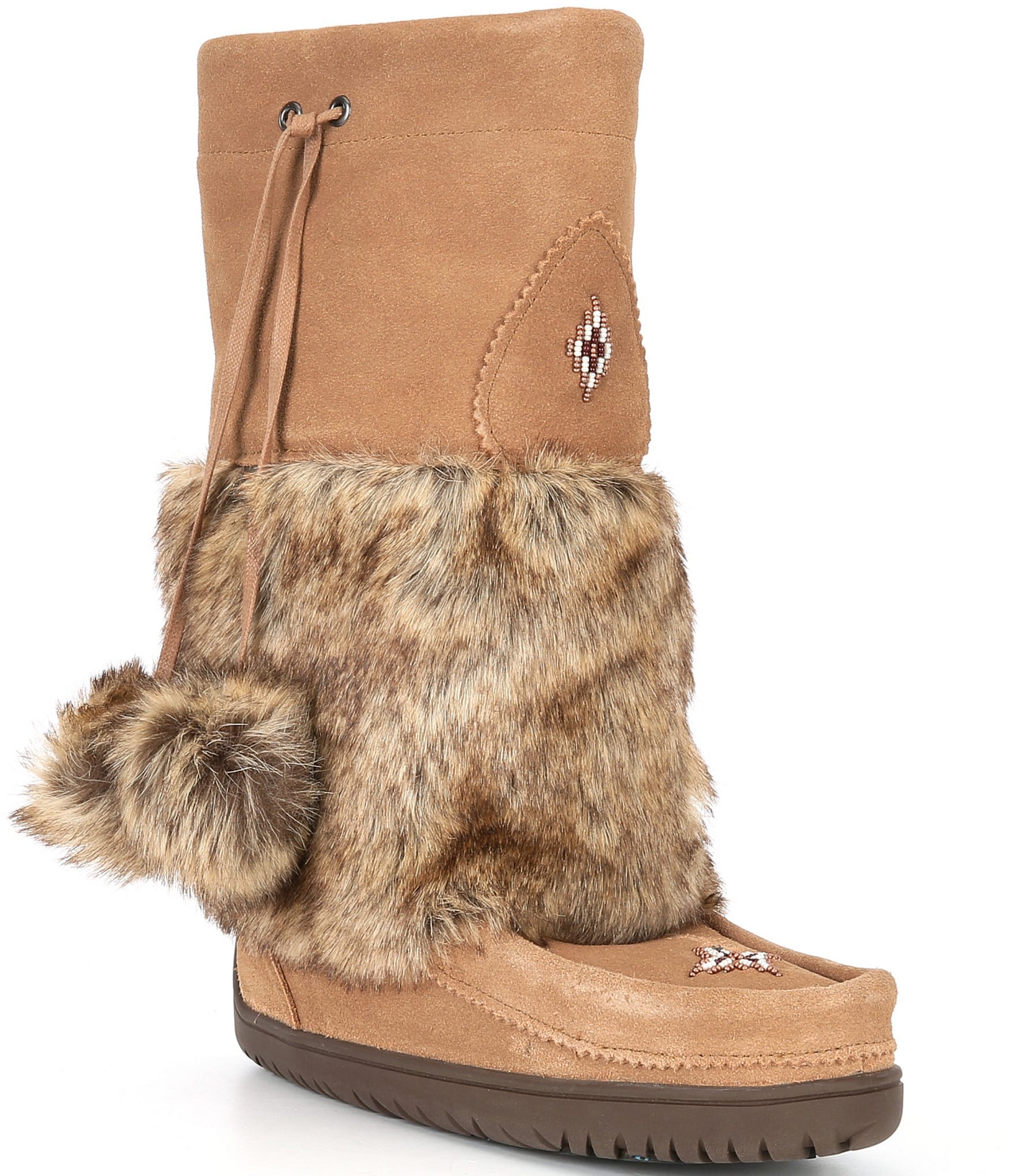 Manitobah Mukluks Snowy Owl Waterproof Suede Faux Fur Cold Weather Mid  Boots