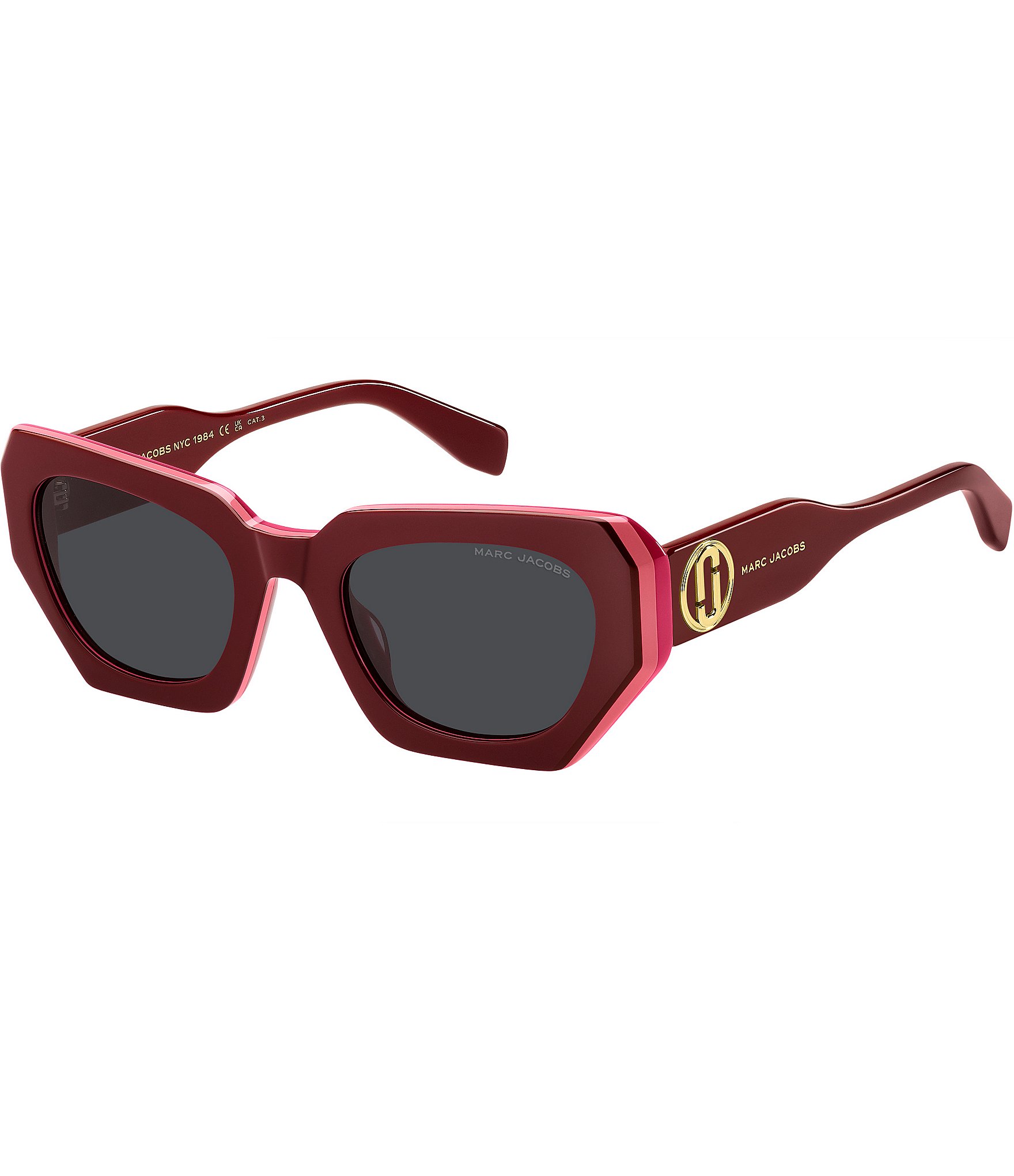Marc Jacobs Red Rectangular Sunglasses with Dark Lenses Marc Jacobs Marc 687/S Square Sunglasses | Fashion Eyewear US main image 4