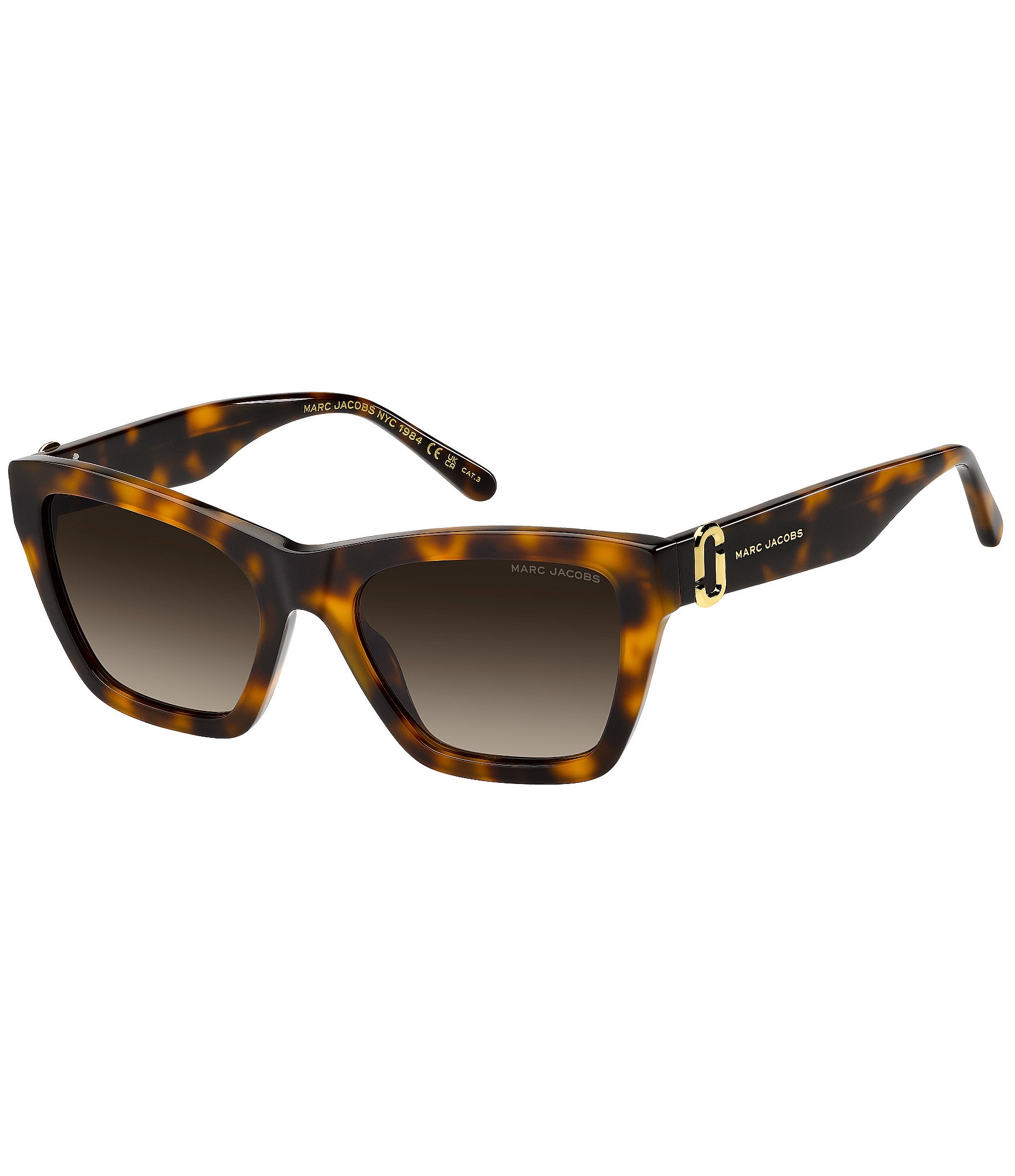 Marc Jacobs Round Shape 59MM  Acetate Sunglasses With Gold Hearts For Wo… Marc Jacobs Rounded Pilot Sunglasses Marc 686/S 06JHA Gold  main image 2