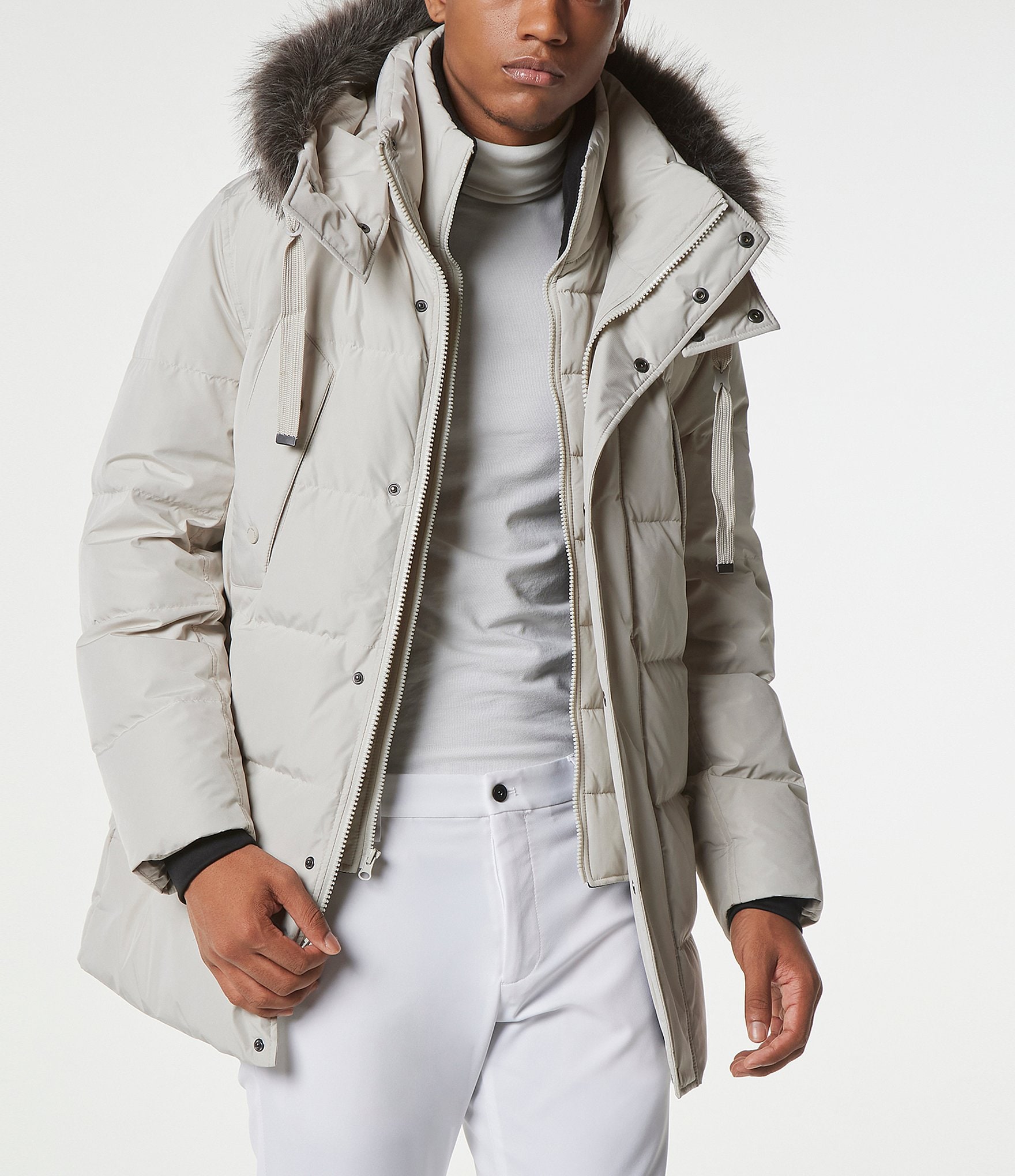 Faux-Fur-Trimmed Ski Hooded York Coat \