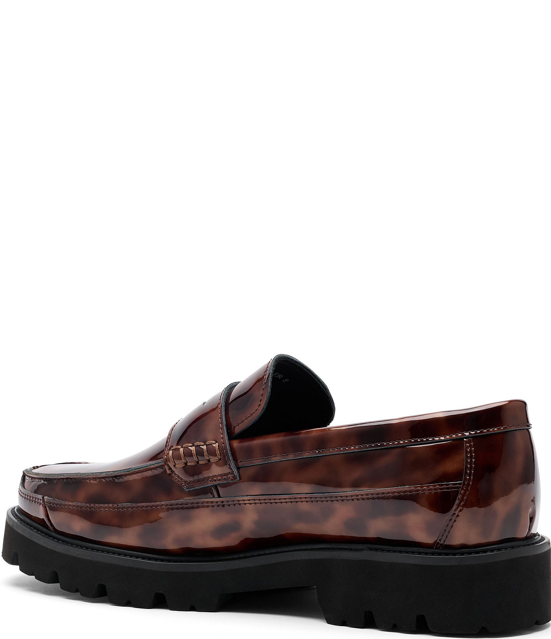 Marc Nolan Men's Adler Patent Tortoise Print Penny Loafers