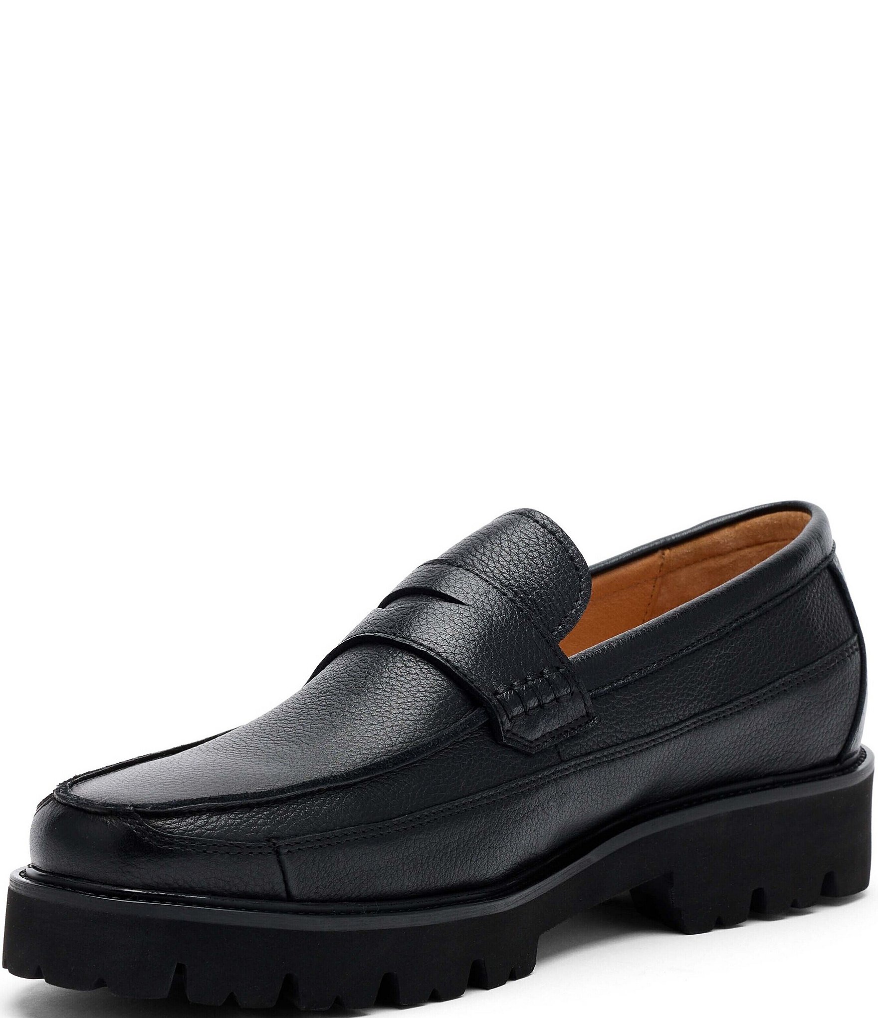 Marc Nolan Men's Adler Pebble Leather Lug Penny Loafers