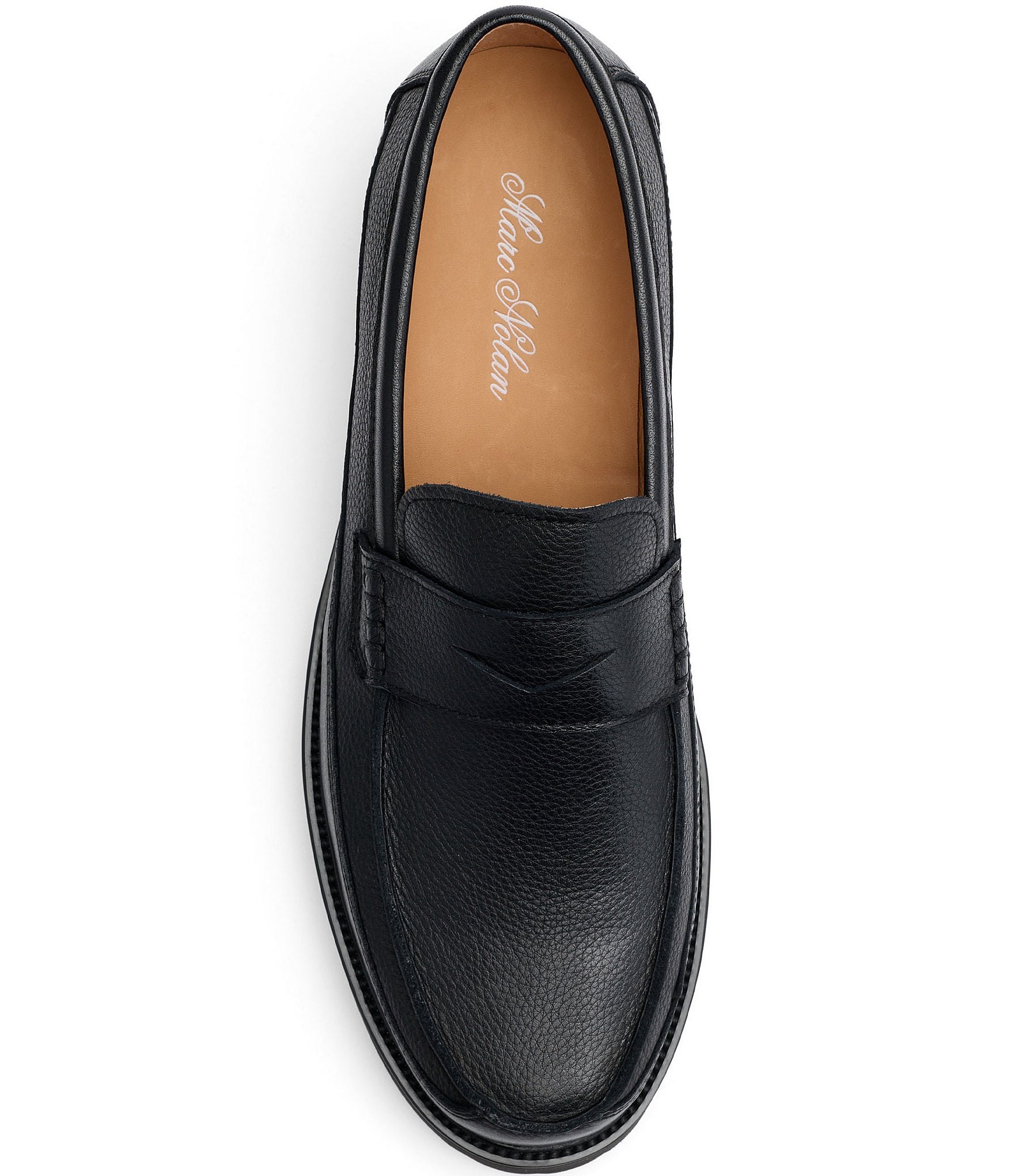 Marc Nolan Men's Adler Pebble Leather Lug Penny Loafers