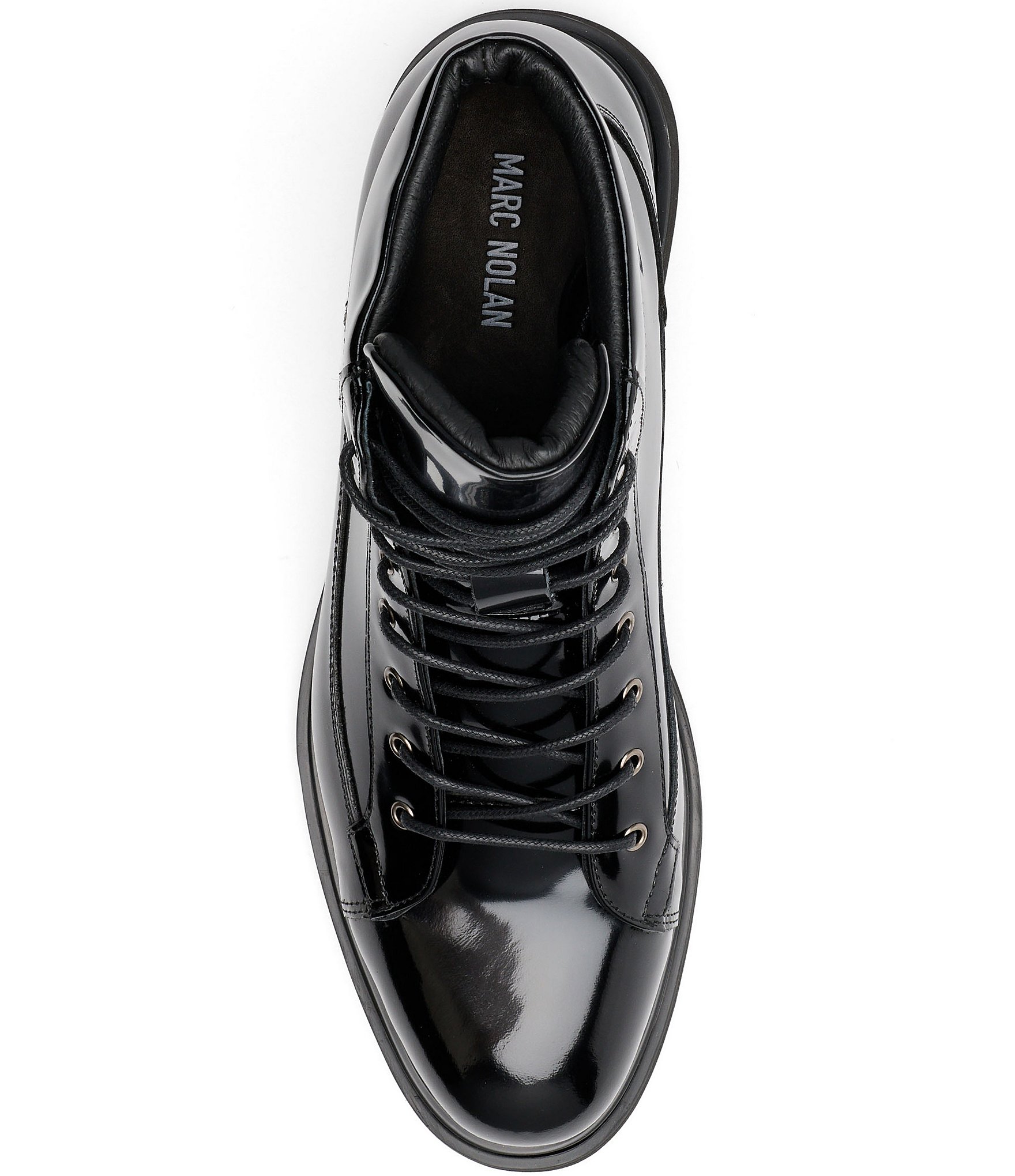 Marc Nolan Men's Aiden Patent Leather Combat Boots