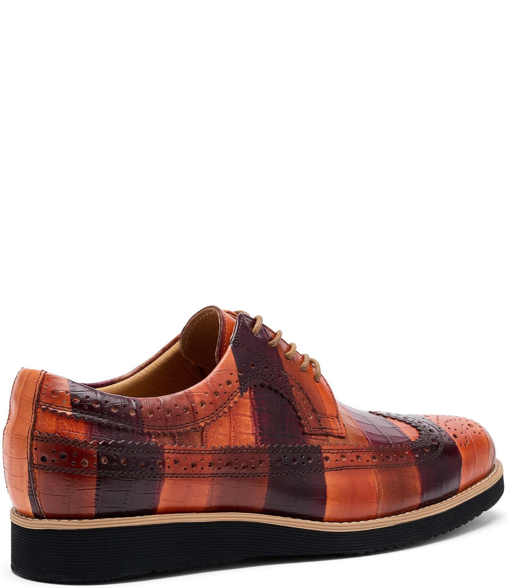 Marc Nolan Alexander Badlands Croco Embossed Leather Longwing Brogue Oxfords