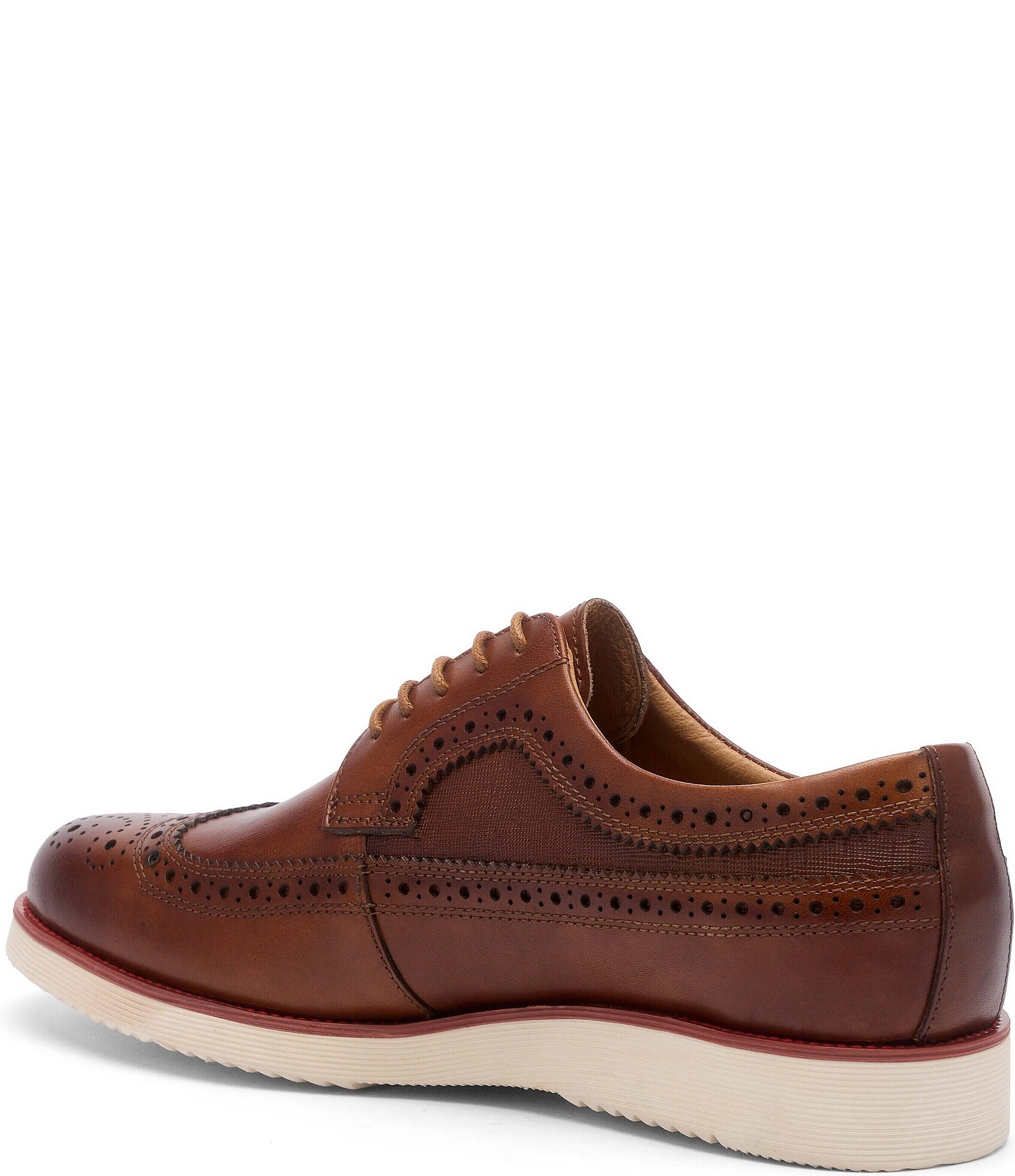 Marc Nolan Men's Alexander Glazed Leather Longwing Brogue Oxfords